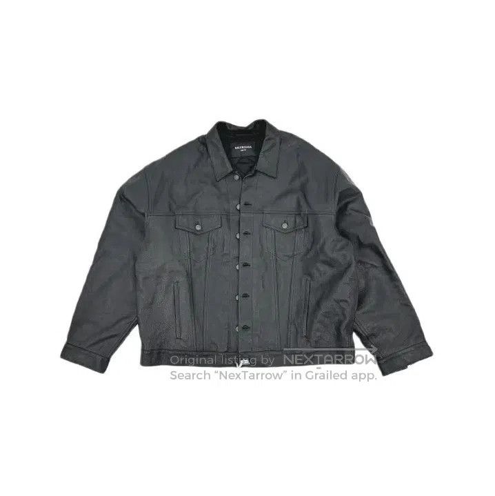 Balenciaga Balenciaga Black Oversized Leather Shirt Jacket. Size US XS / EU 42 / 0 - 2 Thumbnail