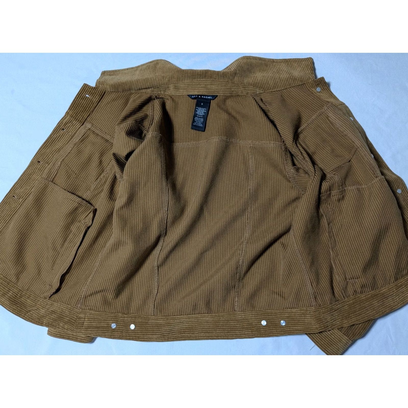 Vintage ZAC & RACHEL Women Small Brown Button Cropped Corduroy Jacket Size S / US 4 / IT 40 - 3 Thumbnail