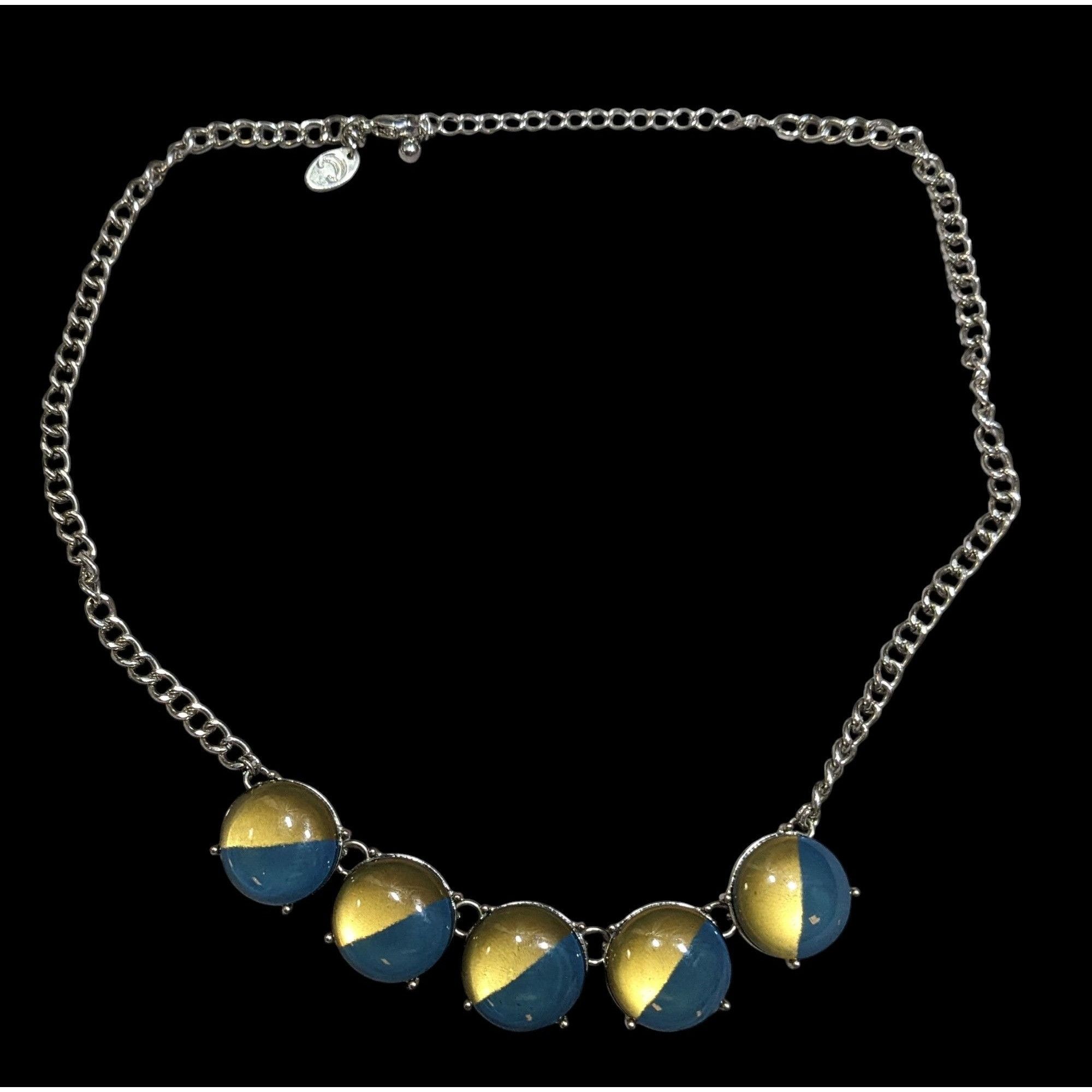 Other Charming Charlie Blue And Yellow Medallion Fringe Necklace Size ONE SIZE - 1 Thumbnail