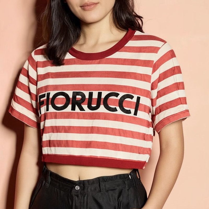 Fiorucci Fiorucci Red White Striped Crop T-Shirt Size XS Size XS / US 0-2 / IT 36-38 - 1 Thumbnail