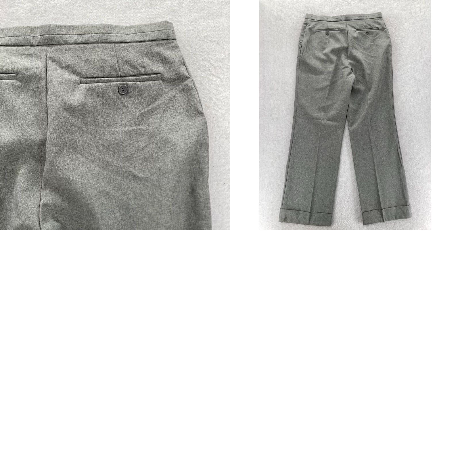Vintage NY&C New York & Company Dress Pants Women's 14 Gray City Stretch Trouser Cuffed Size 36" / US 14 / IT 50 - 9 Thumbnail