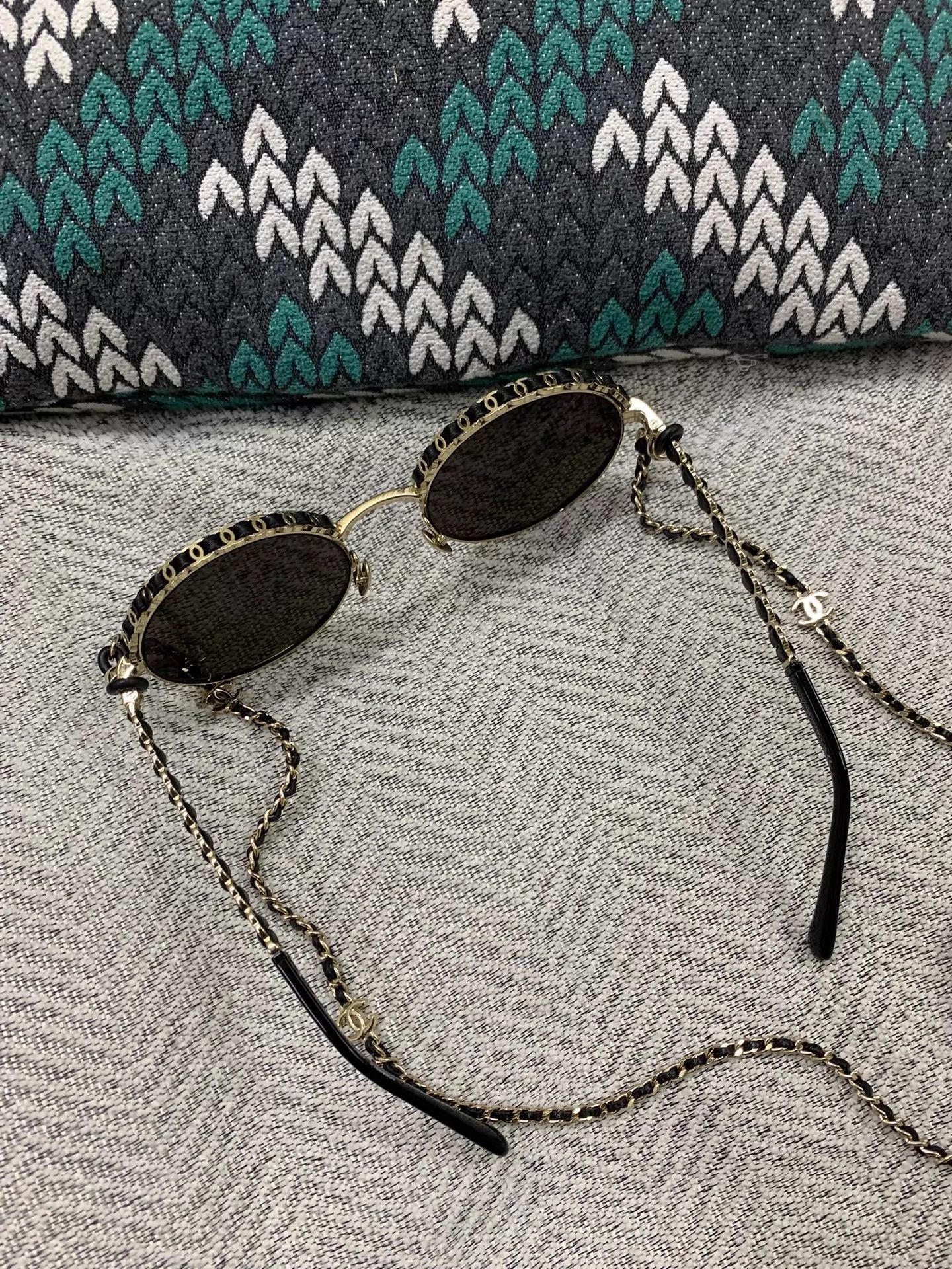 Chanel Chanel Leather Chain Full Logo Sunglasses New Size ONE SIZE - 6 Thumbnail