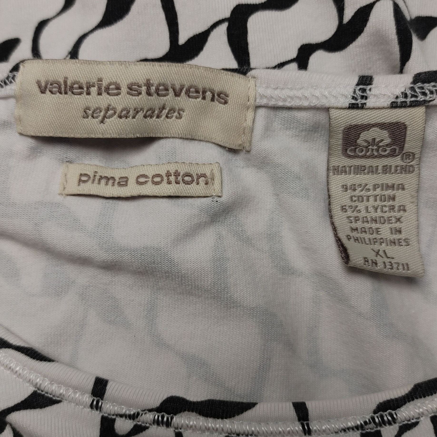 Other Valarie Stevens Seperates Women's Black & White Chevron Prin Size XL / US 12-14 / IT 48-50 - 3 Thumbnail