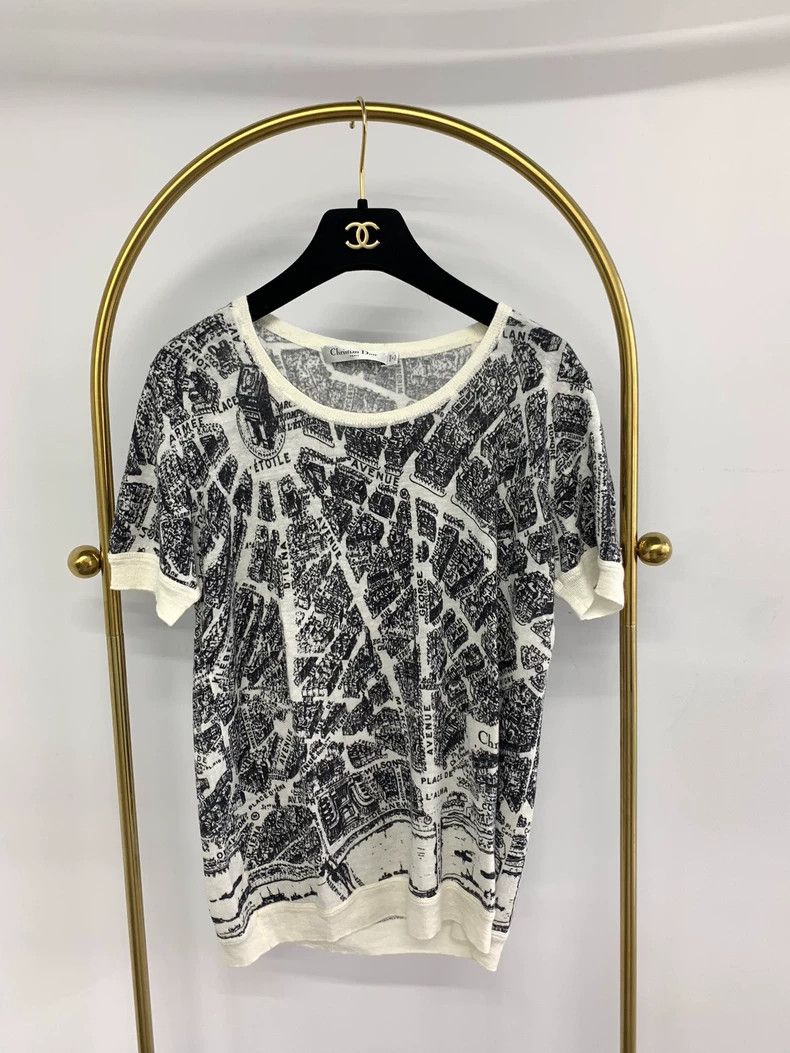 Dior Dior Black and white printed letter printed short-sleeved Size XS / US 0-2 / IT 36-38 - 1 Thumbnail