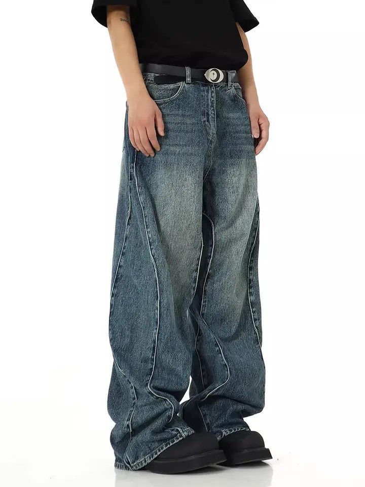 Japanese Brand Y2k Streetwear Design Baggy Jeans Pants Size US 30 / EU 46 - 2 Thumbnail