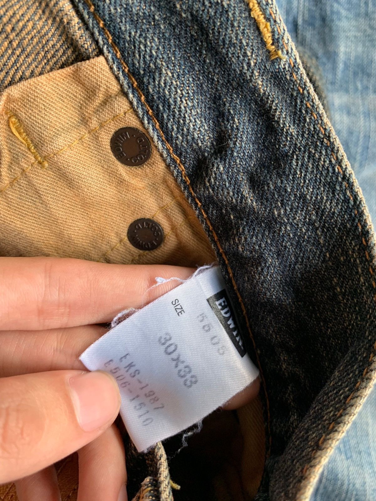 Japanese Brand × Kapital × Vintage VINTAGE EDWIN 505ZX SELVEDGE FADED&RUSTY DISTRESSED DENIM Size US 30 / EU 46 - 17 Thumbnail