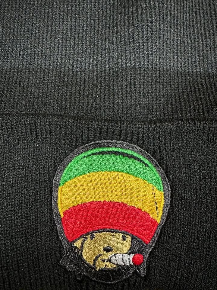Designer Rasta Bob Marley Burning Ganja Wearing a Beanie Beanie NEW Size ONE SIZE - 1 Thumbnail
