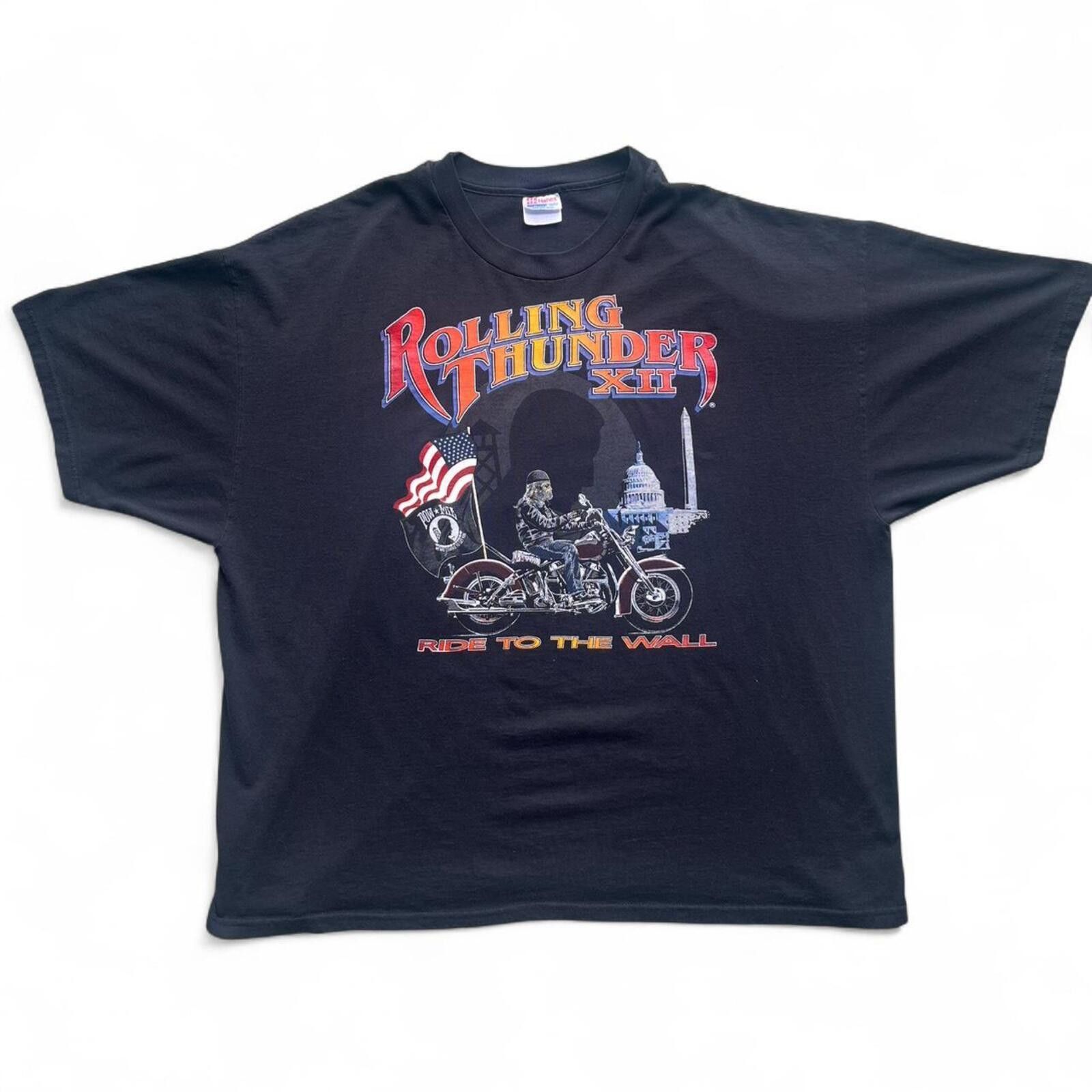 Hanes 1999 Rolling Thunder XII Motorcycle Graphic T-Shirt Size 3XL Size US XXL / EU 58 / 5 - 1 Thumbnail