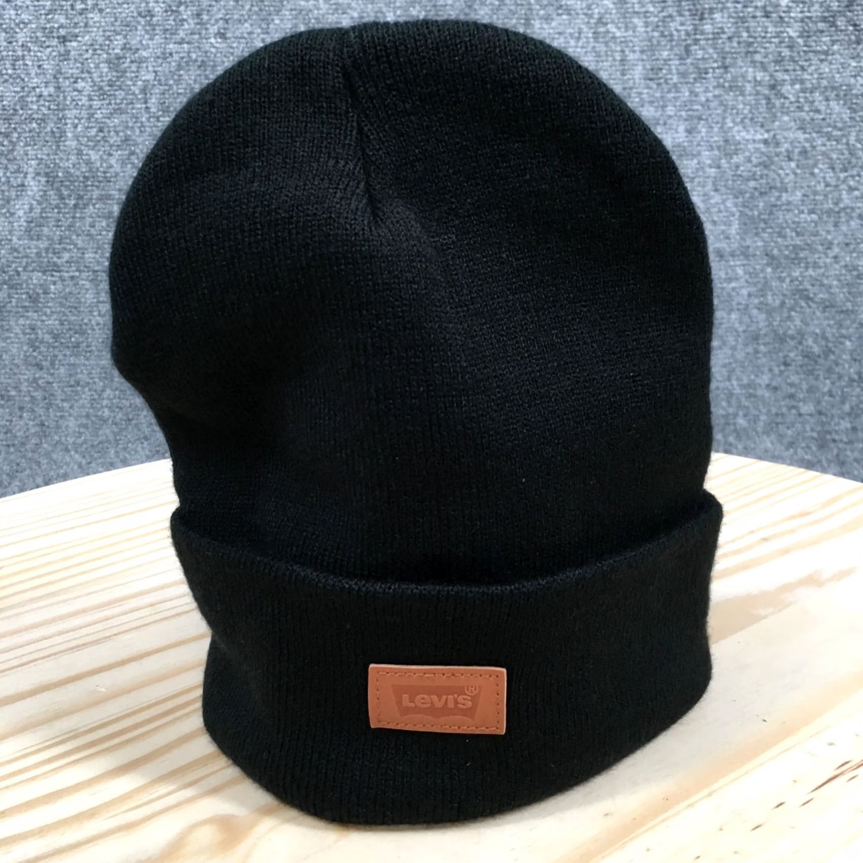 Levi's Levi's Winter Beanie Hat Unisex Black Adjustable Knitted Acrylic One Size Size ONE SIZE - 2 Thumbnail