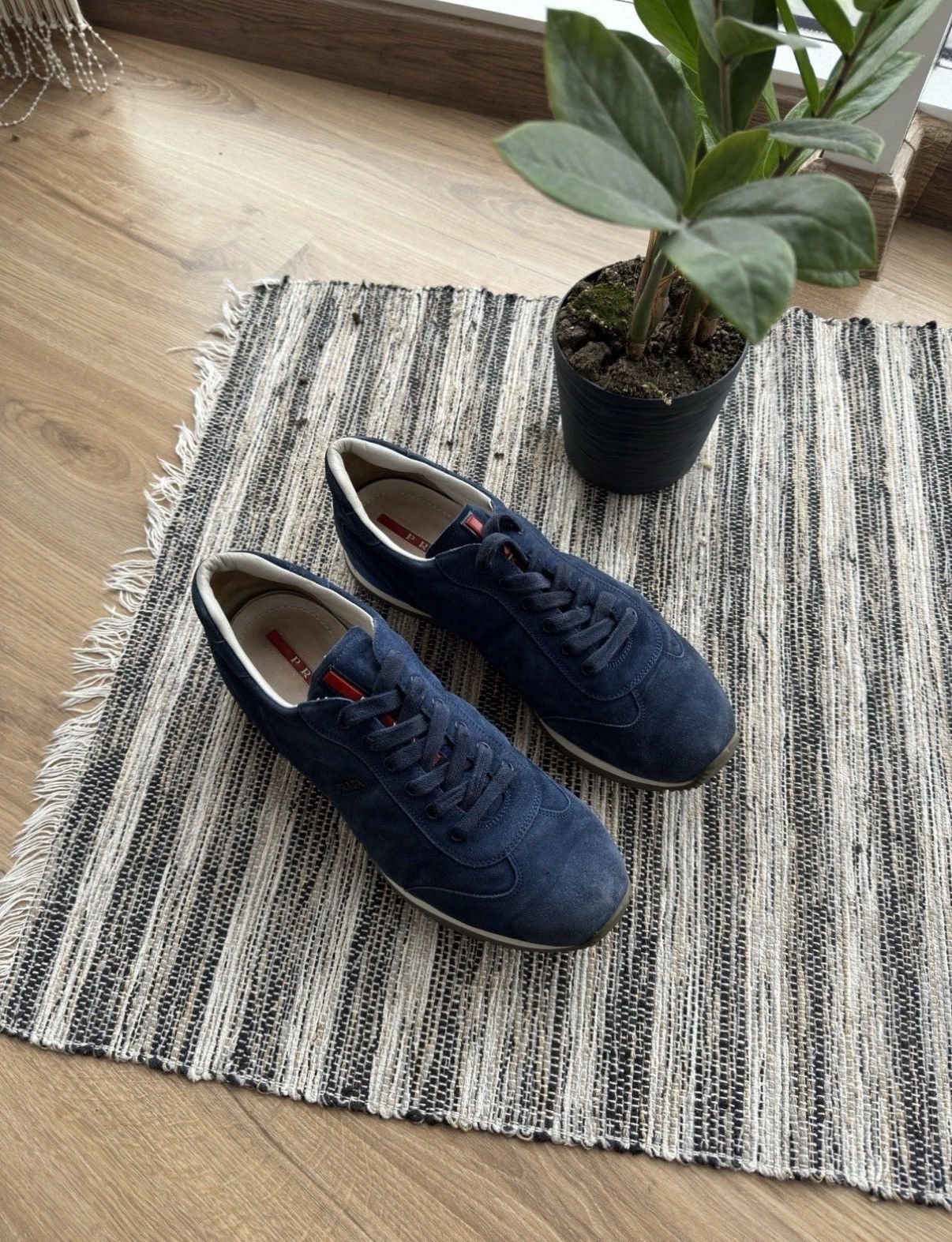 Prada Prada Vintage Classic Suede Blue Sneakers Shoes Mens Size 8 Size US 8 / EU 41 - 3 Thumbnail