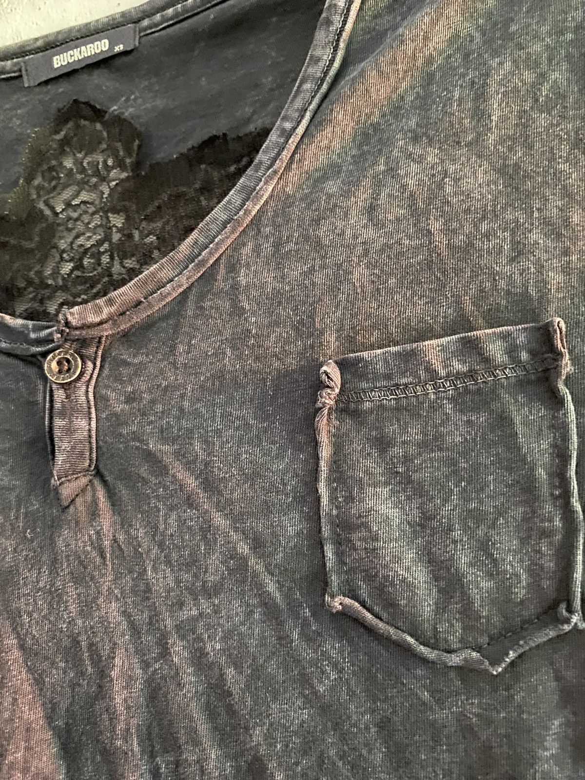 20471120 buckaroo distressed pocket washed black longsleeve tshirt Size US M / EU 48-50 / 2 - 7 Thumbnail