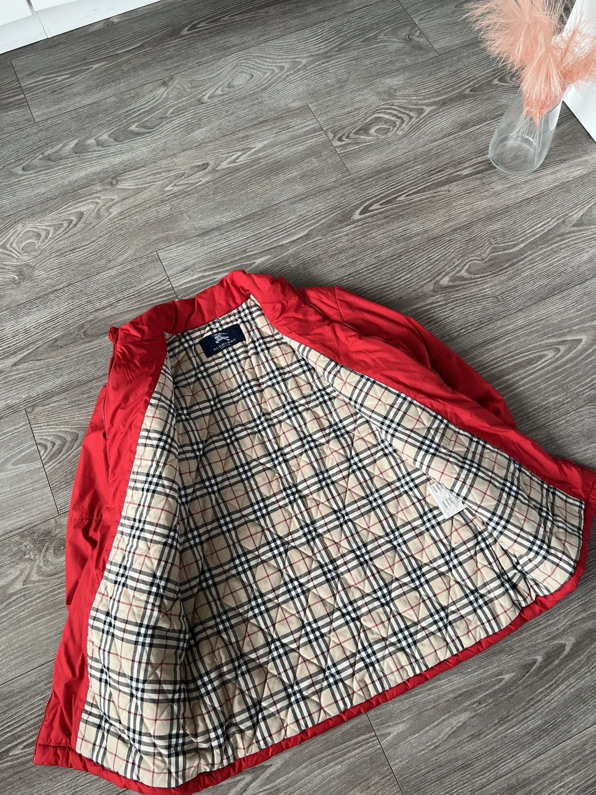 Burberry × Vintage ‼️VINTAGE BURBERRY FULL CELL RED WARM WINTER JACKET‼️ Size M / US 6-8 / IT 42-44 - 15 Thumbnail