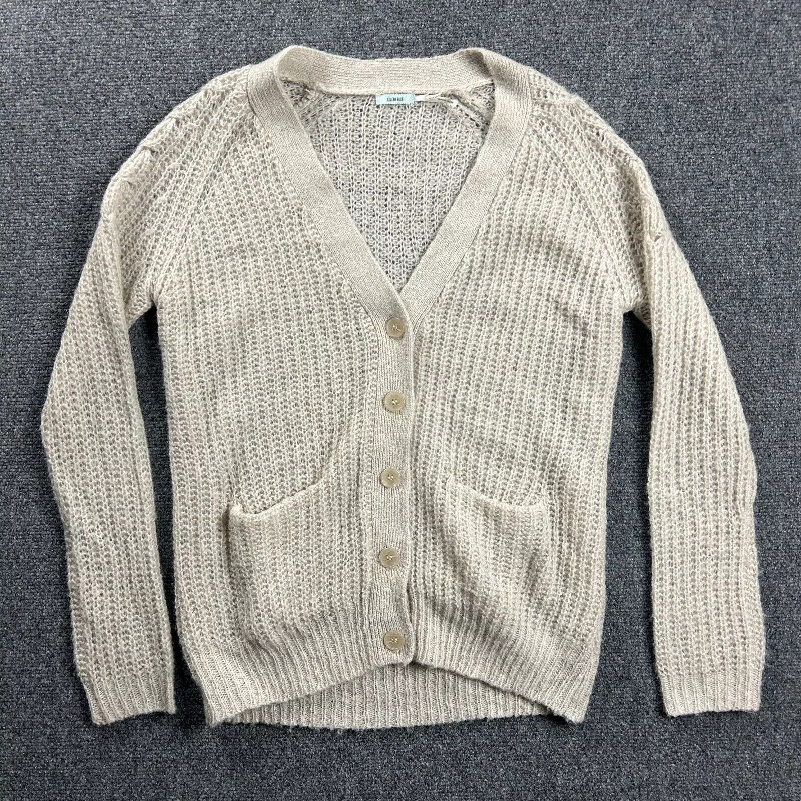 Other Kimchi Blue Cardigan Womens Small Beige Knit Sweater Acrylic Size S / US 4 / IT 40 - 1 Thumbnail