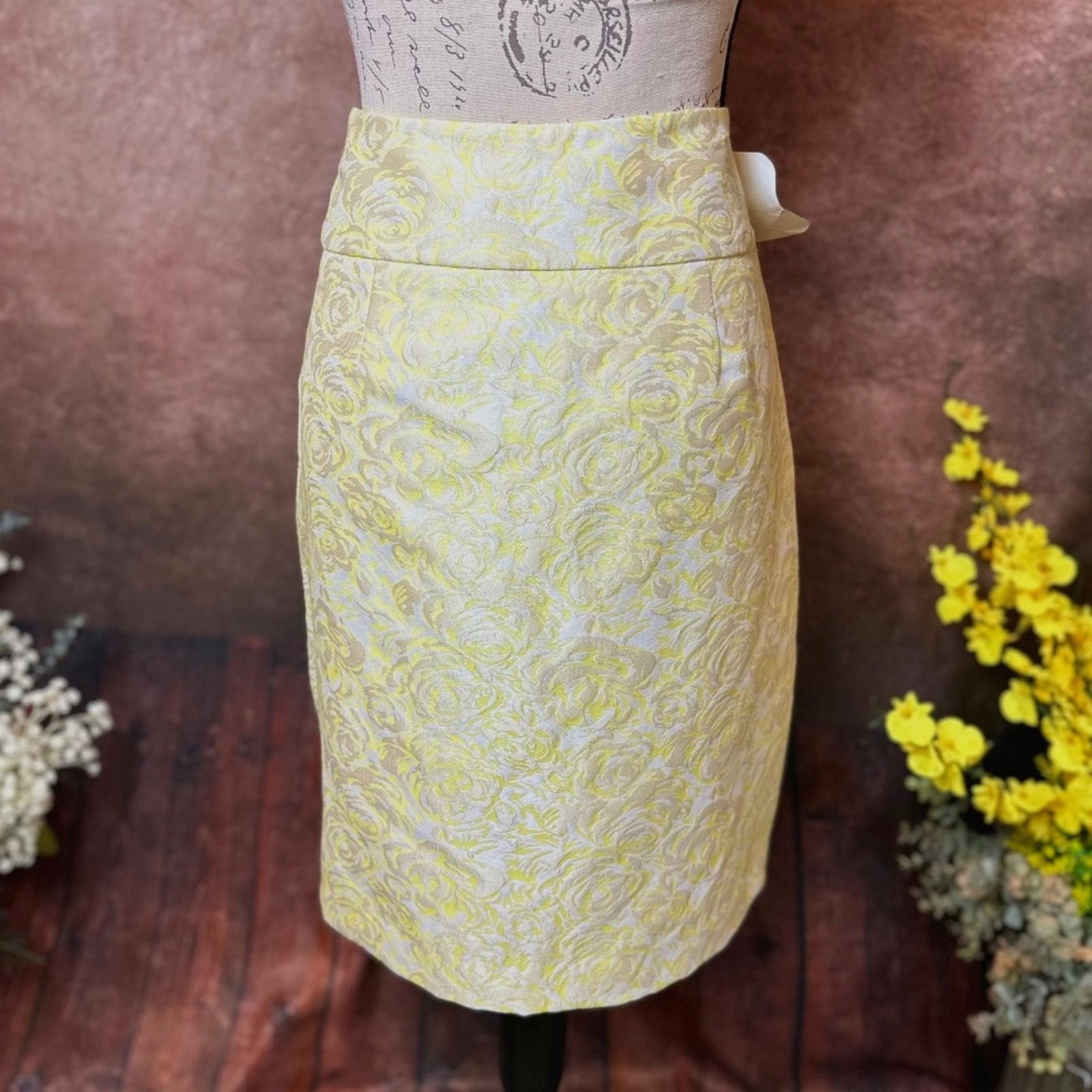 Magaschoni Magaschoni Jacquard Pleated Skirt - Buttercup Combo 10 Size 32" / US 10 / IT 46 - 12 Thumbnail