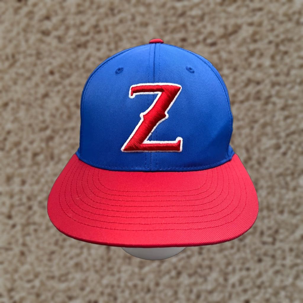 Vintage VINTAGE Pacific Headwear Hat Cap Fitted Adult Medium Blue Red Polyester Blend Size ONE SIZE - 1 Thumbnail
