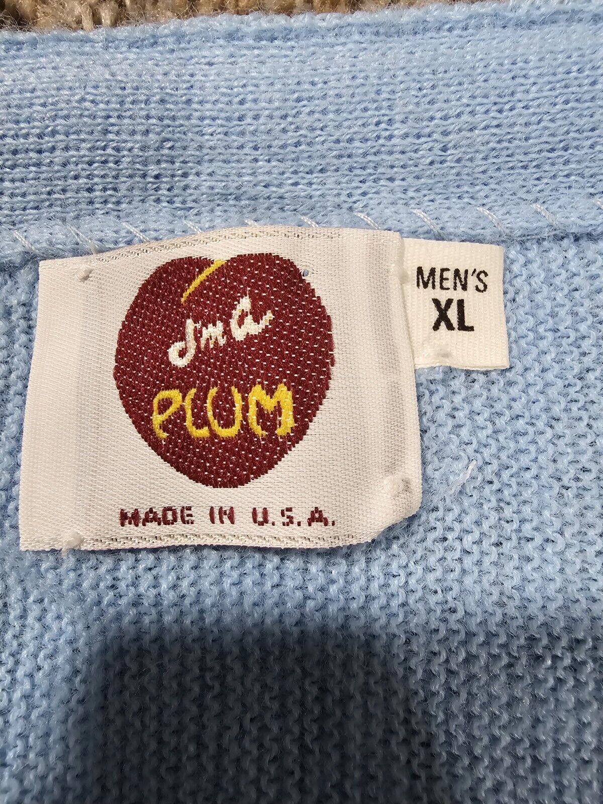 Designer I’m A Plum cardigan VNeck Sweater XL vintage Blue USA Made Size US XL / EU 56 / 4 - 4 Thumbnail