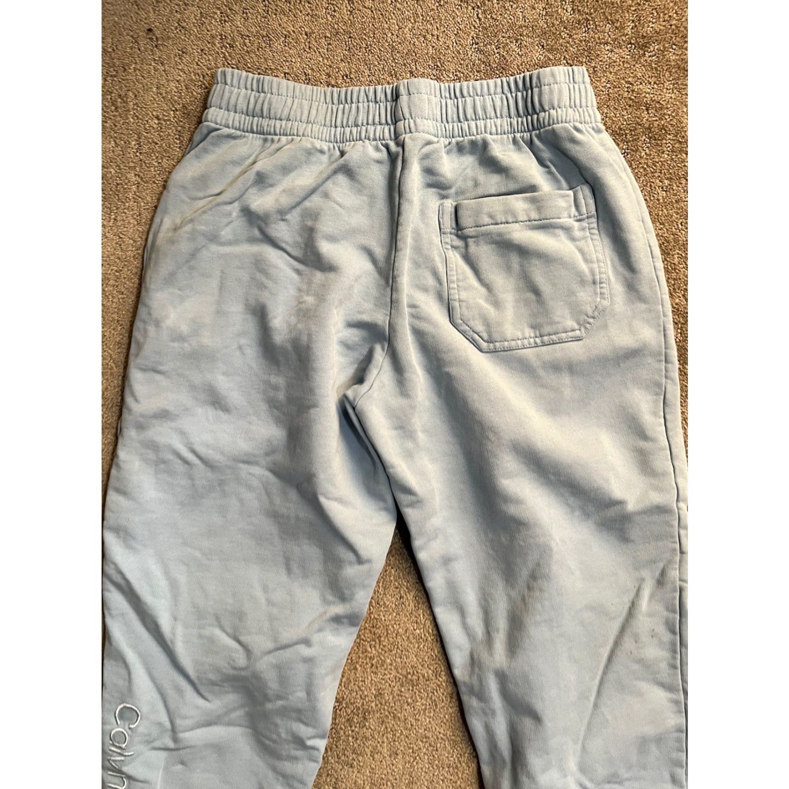 Calvin Klein Calvin Klein Fleece Jogger Mens Blue CK Retro Monogram Logo Sweatpants Small Size US 29 - 4 Thumbnail