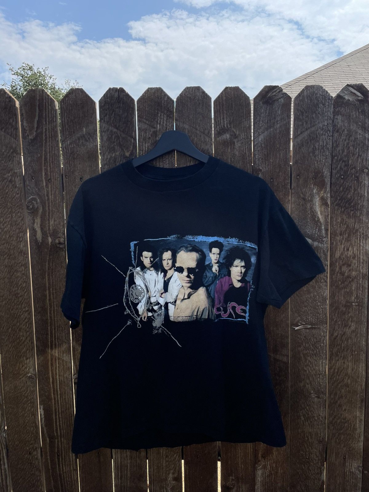 image of Band Tees x The Cure Wish Tour 1992 The Brockum Group in Black, Men's (Size XL)