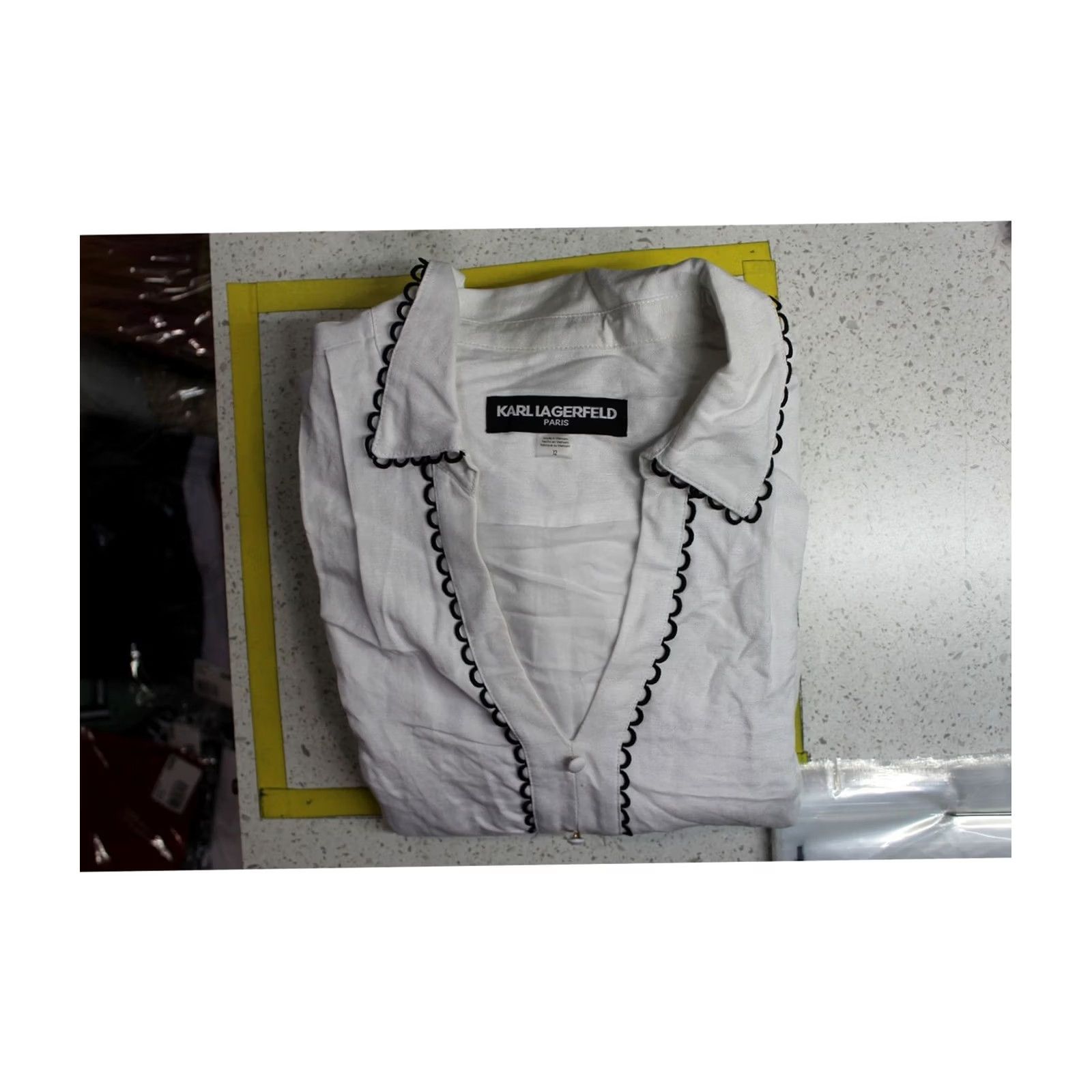 Karl Lagerfeld Karl Lagerfeld Womens Shirt Dress white 12 Linen Blend Size XL / US 12-14 / IT 48-50 - 2 Thumbnail