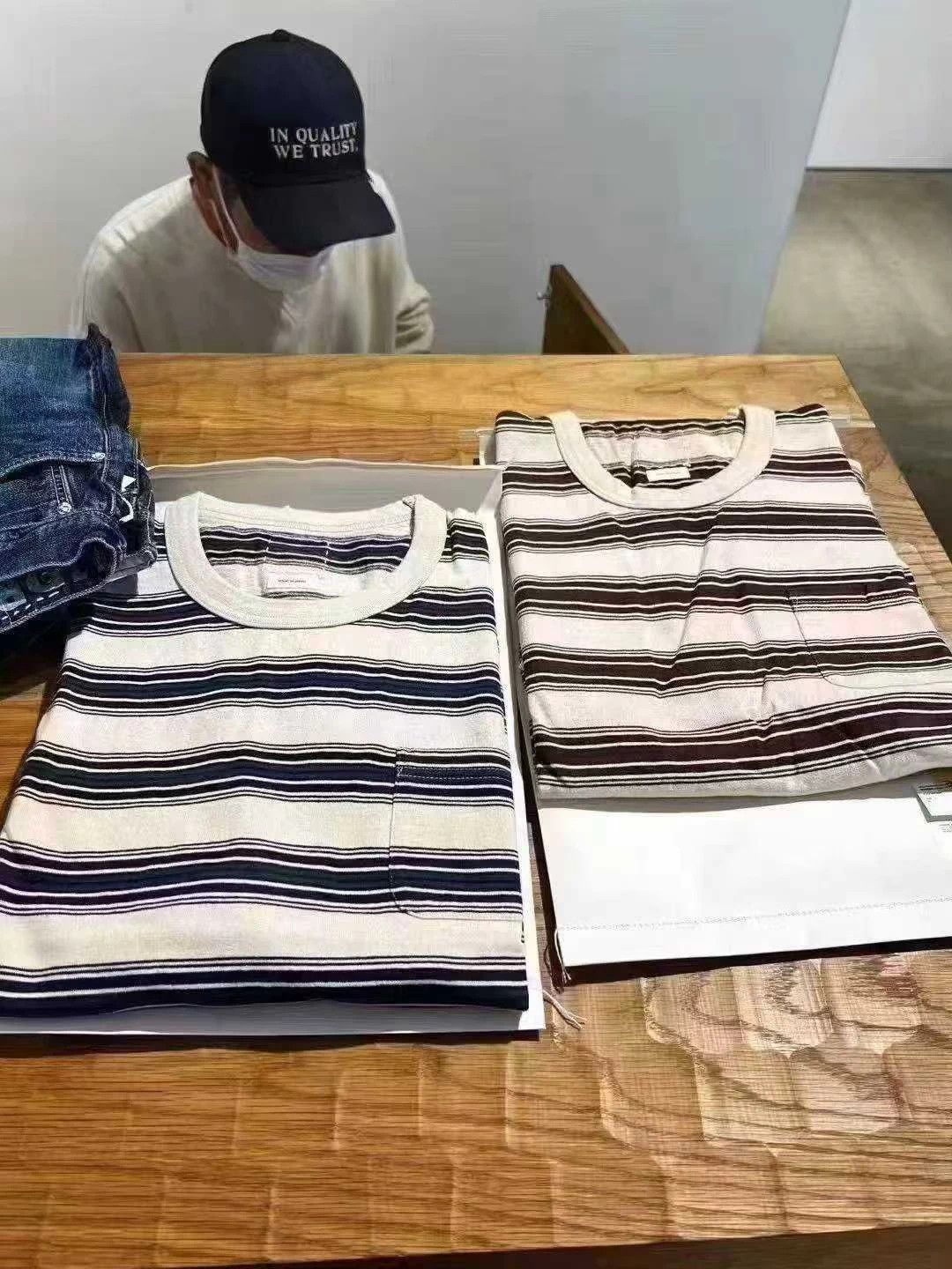 Visvim VISVIM 22SS BORDER JUMBO TEE S/S Cotton-Cashmere Striped Navy 2 Size US M / EU 48-50 / 2 - 9 Thumbnail