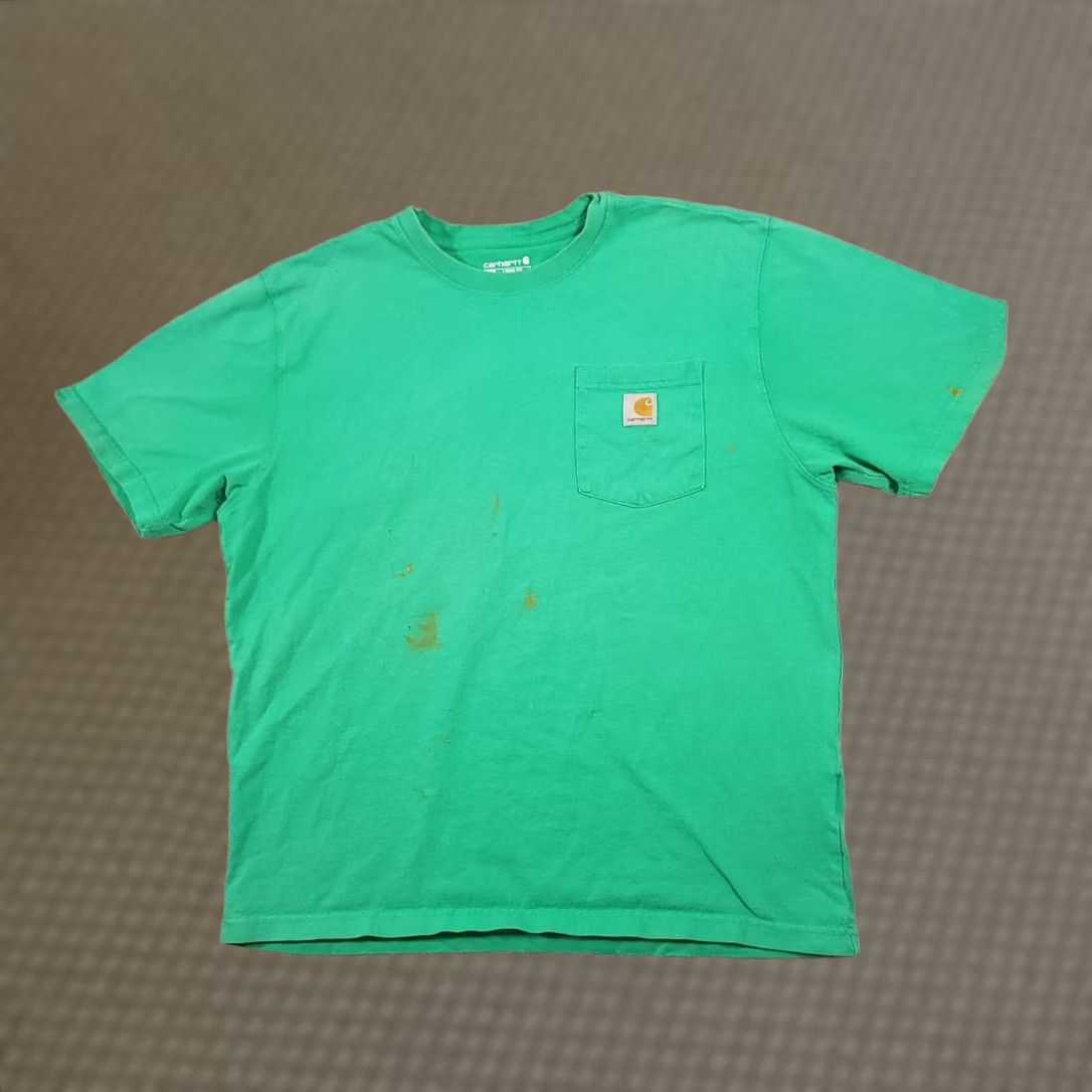 Carhartt Carhartt Shirt Mens Large Green Pocket Paint Distressed Short Sleeve Tee Size US L / EU 52-54 / 3 - 1 Thumbnail