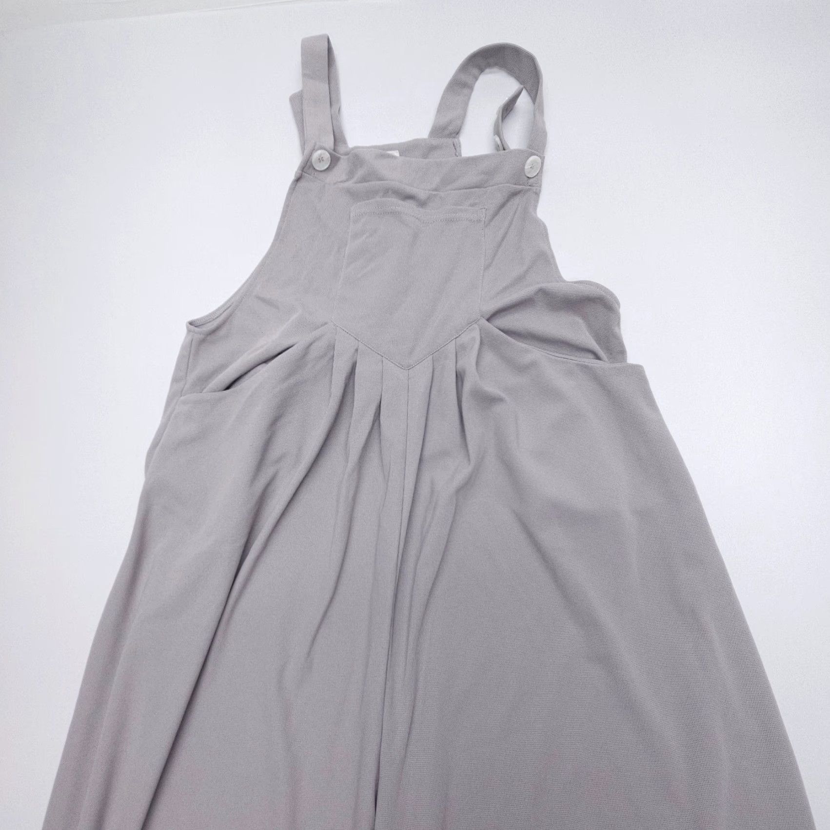 Vintage Halara Wide-Leg Waffle Bib Overalls Womens Large Gray Adjustable Straps Stretch Size 36" / US 14 / IT 50 - 4 Thumbnail