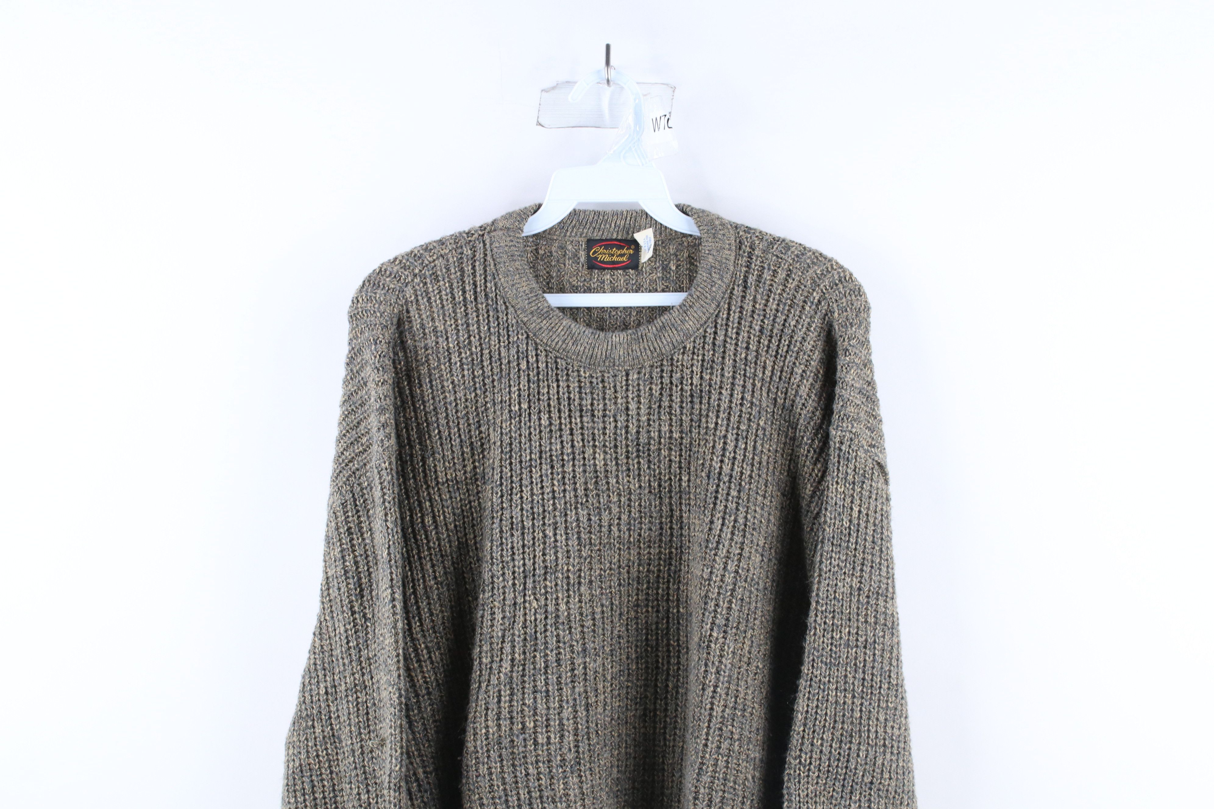 Vintage Vintage 90s Streetwear Blank Chunky Ribbed Knit Sweater USA Size US M / EU 48-50 / 2 - 2 Thumbnail