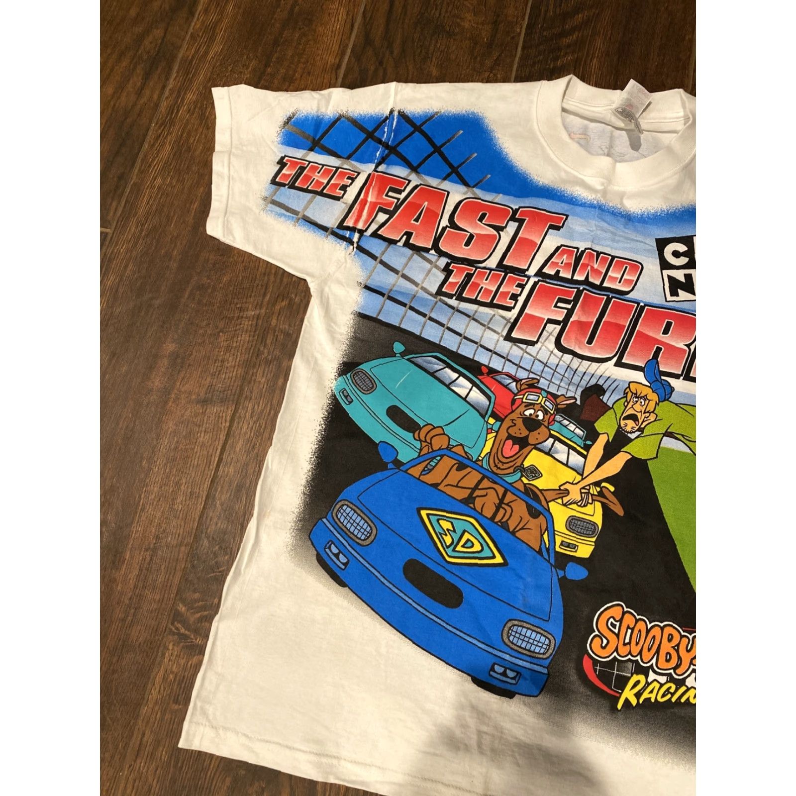 Fruit Of The Loom VINTAGE Cartoon Network Scooby Doo Wacky Racing All Over Print T-Shirt Large Size US L / EU 52-54 / 3 - 3 Thumbnail