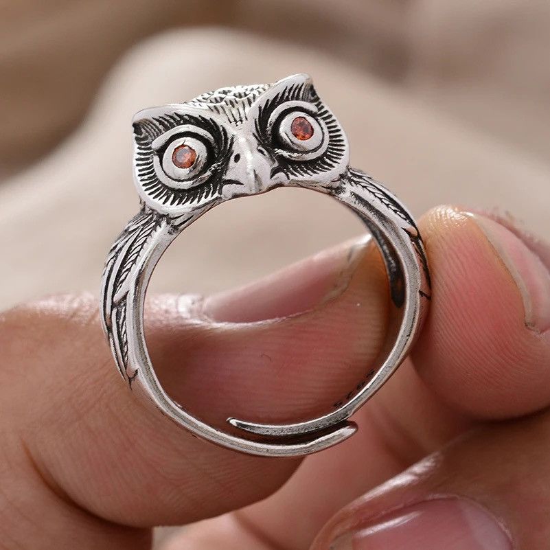 Jewelry Vintage Owl Bird Ring Size ONE SIZE - 2 Thumbnail