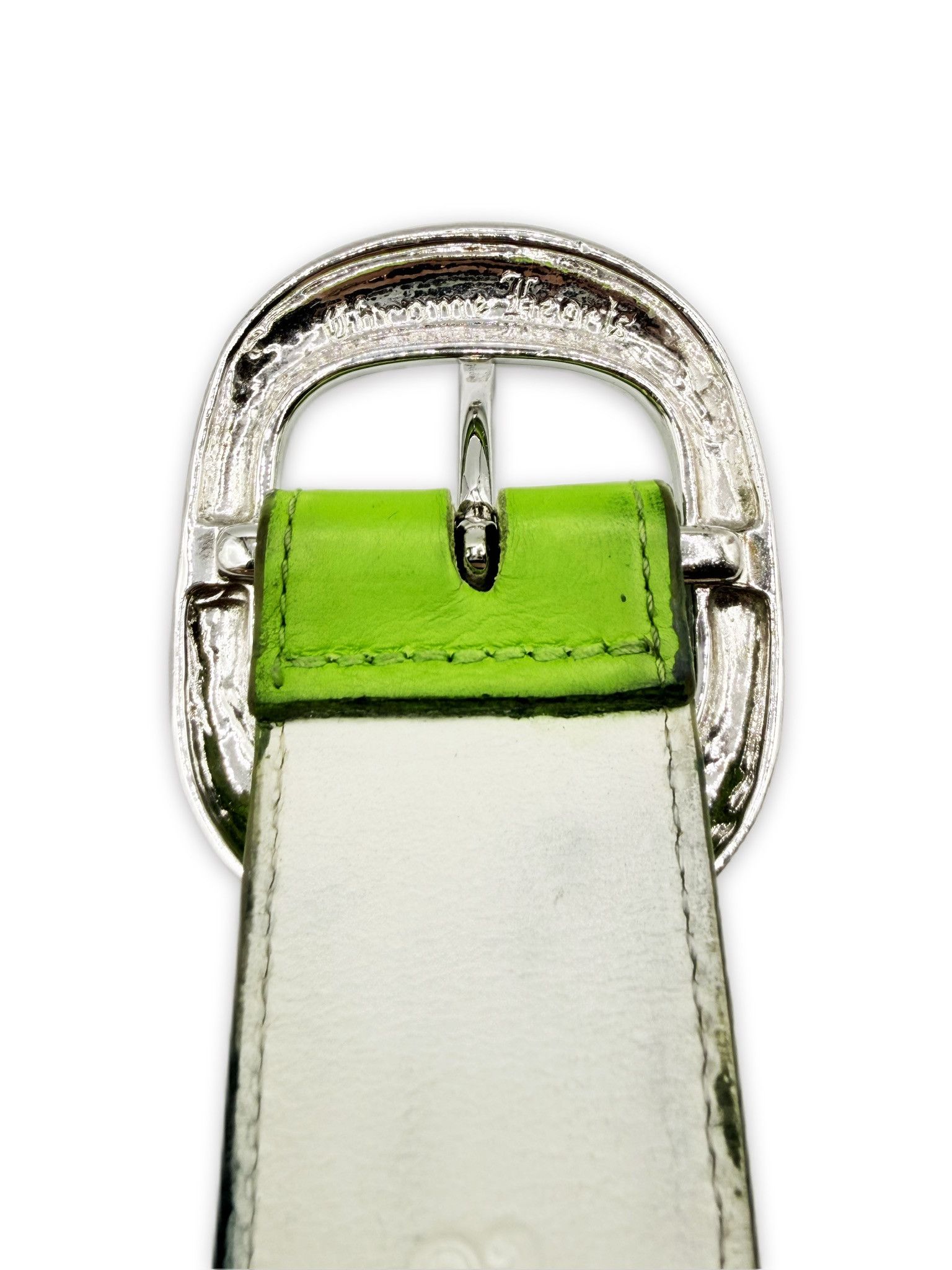 Chrome Hearts Chrome Hearts Lime Green 1.5 inch Gunslinger Leather Belt Size 32 - 5 Thumbnail