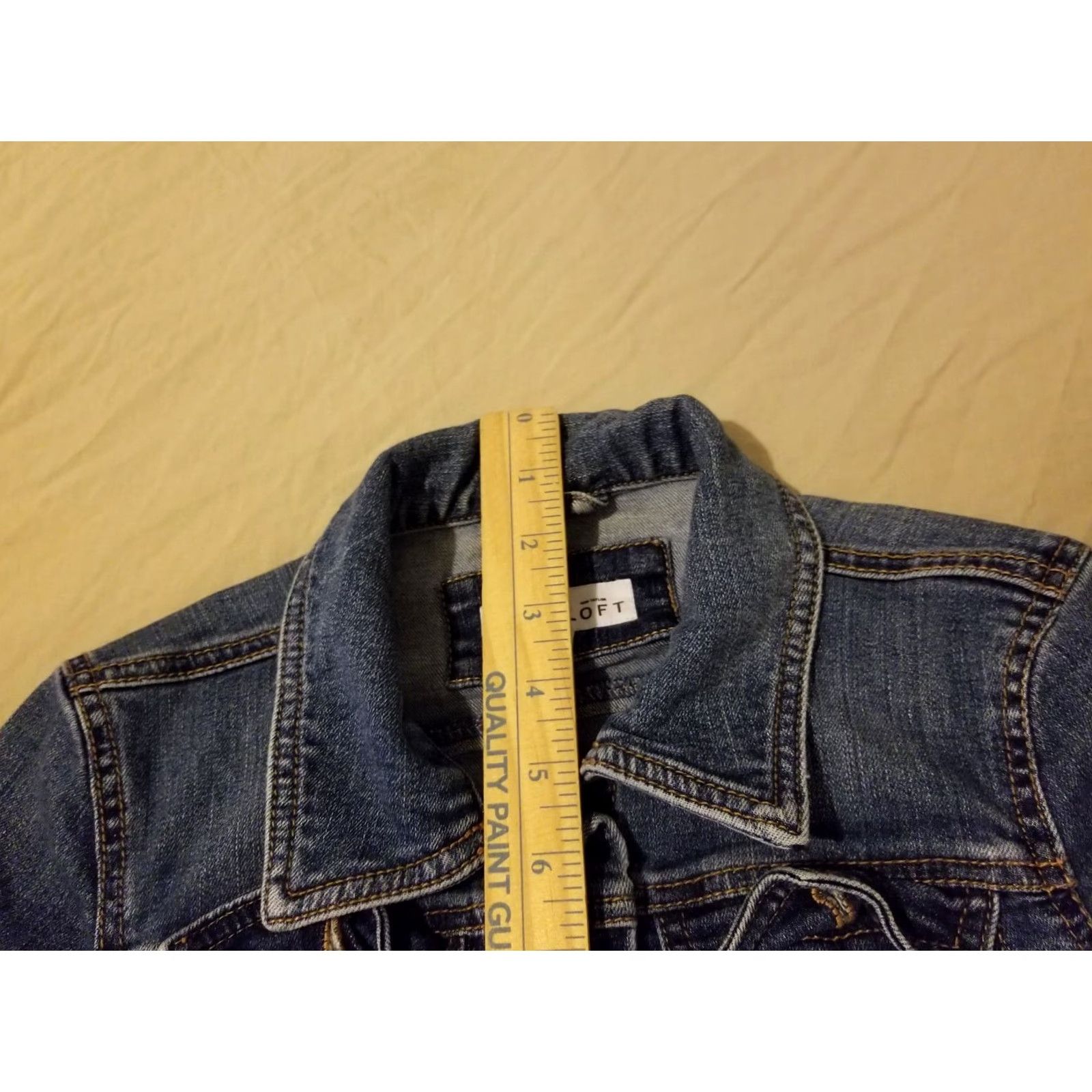 Ann Taylor Womens Ann Taylor Denim Jacket XXS Blue Cotton Denim Outer Shell Regular Size 2XS Jacket Womens Size 24" / US 00 / IT 34 - 6 Thumbnail
