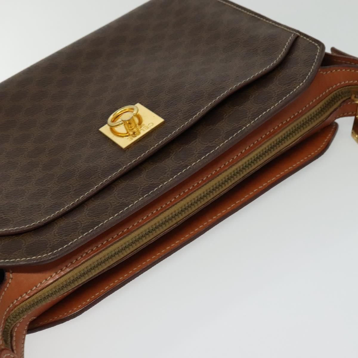 Celine CELINE Macadam Canvas Shoulder Bag Pvc Leather Brown Gold Size ONE SIZE - 6 Thumbnail