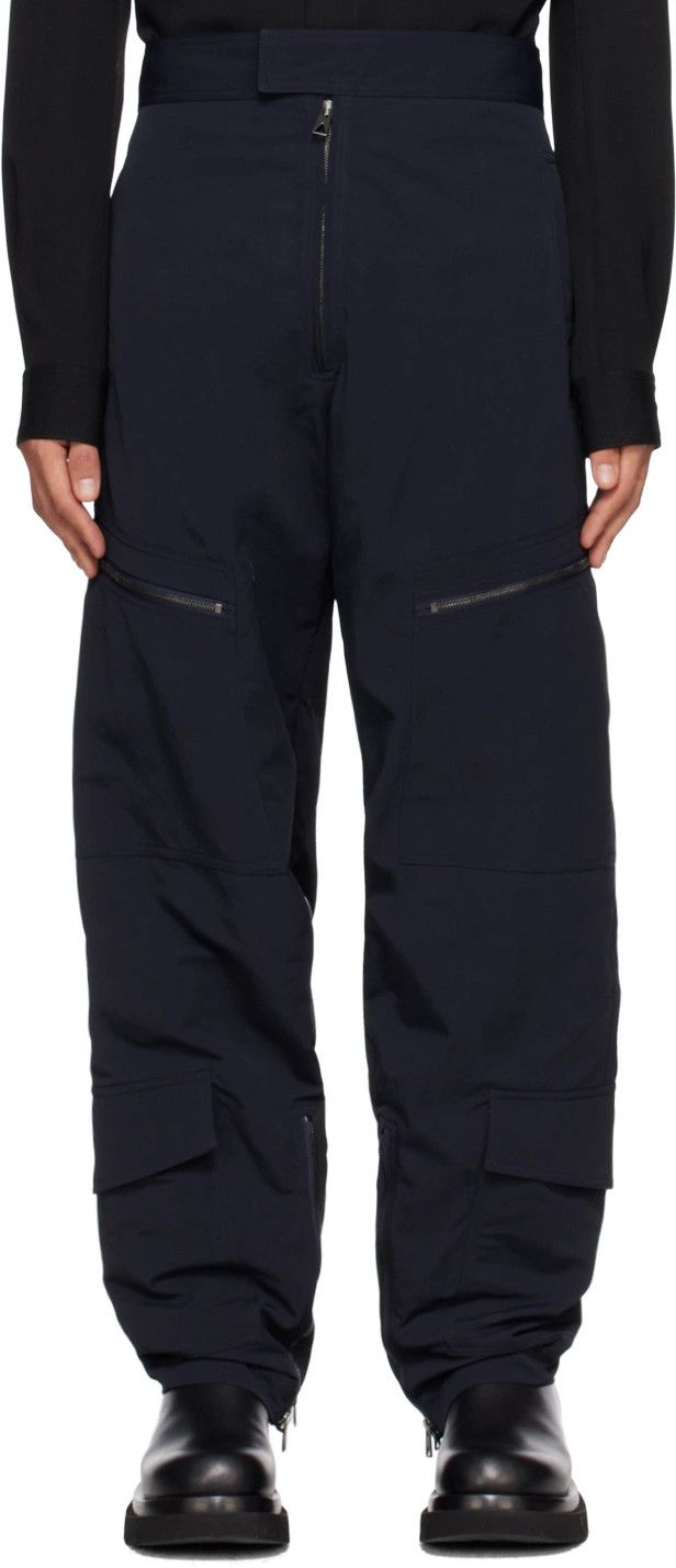 Bottega Veneta Navy Blue Nylon Barrel-Leg Zip Cargo Pants Size US 32 / EU 48 - 2 Thumbnail