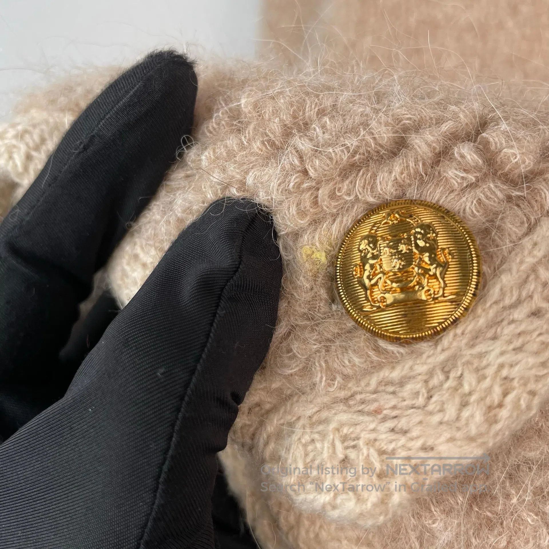 Celine CELINE Oatmeal Color Alpaca Wool Gold Buckle Jacket| Size S / US 4 / IT 40 - 4 Thumbnail