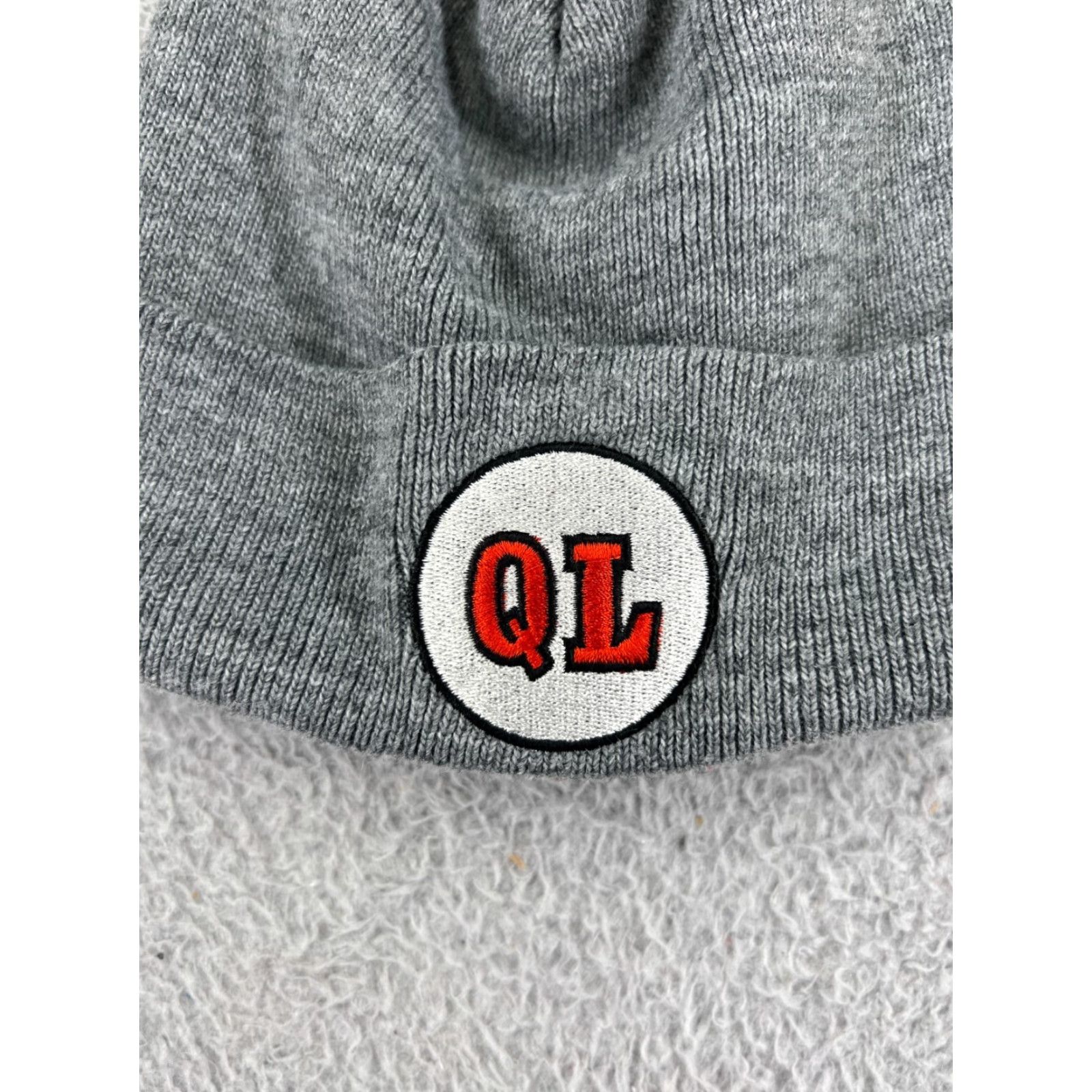 Vintage QL Beanie Adult One Size Gray Knit Acrylic Ski Snowboard Made In USA Size ONE SIZE - 2 Thumbnail