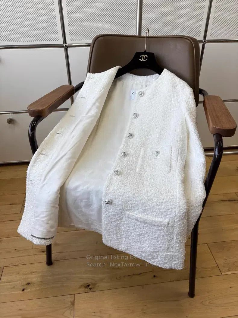 Chanel Chanel 23s white tweed double C diamond buckle four-pocket Size XS / US 0-2 / IT 36-38 - 5 Thumbnail