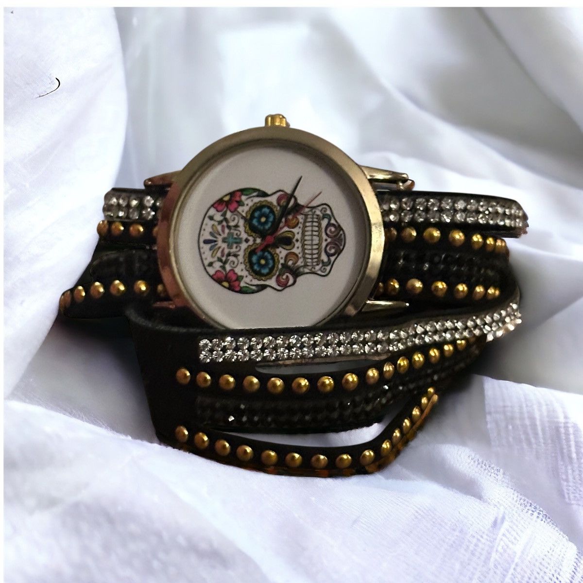Other Sugar skull embellished wrap band watch Size ONE SIZE - 1 Thumbnail