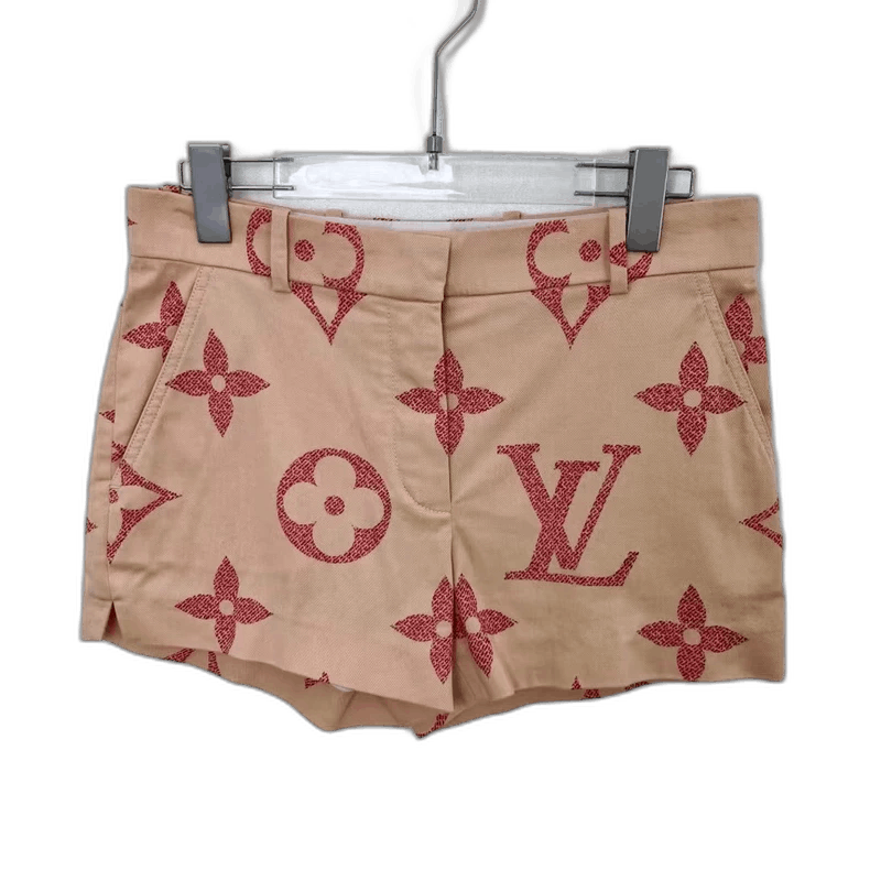 Louis Vuitton Louis Vuitton Beige Printed Denim Shorts Size US 36 / EU 52 - 1 Thumbnail