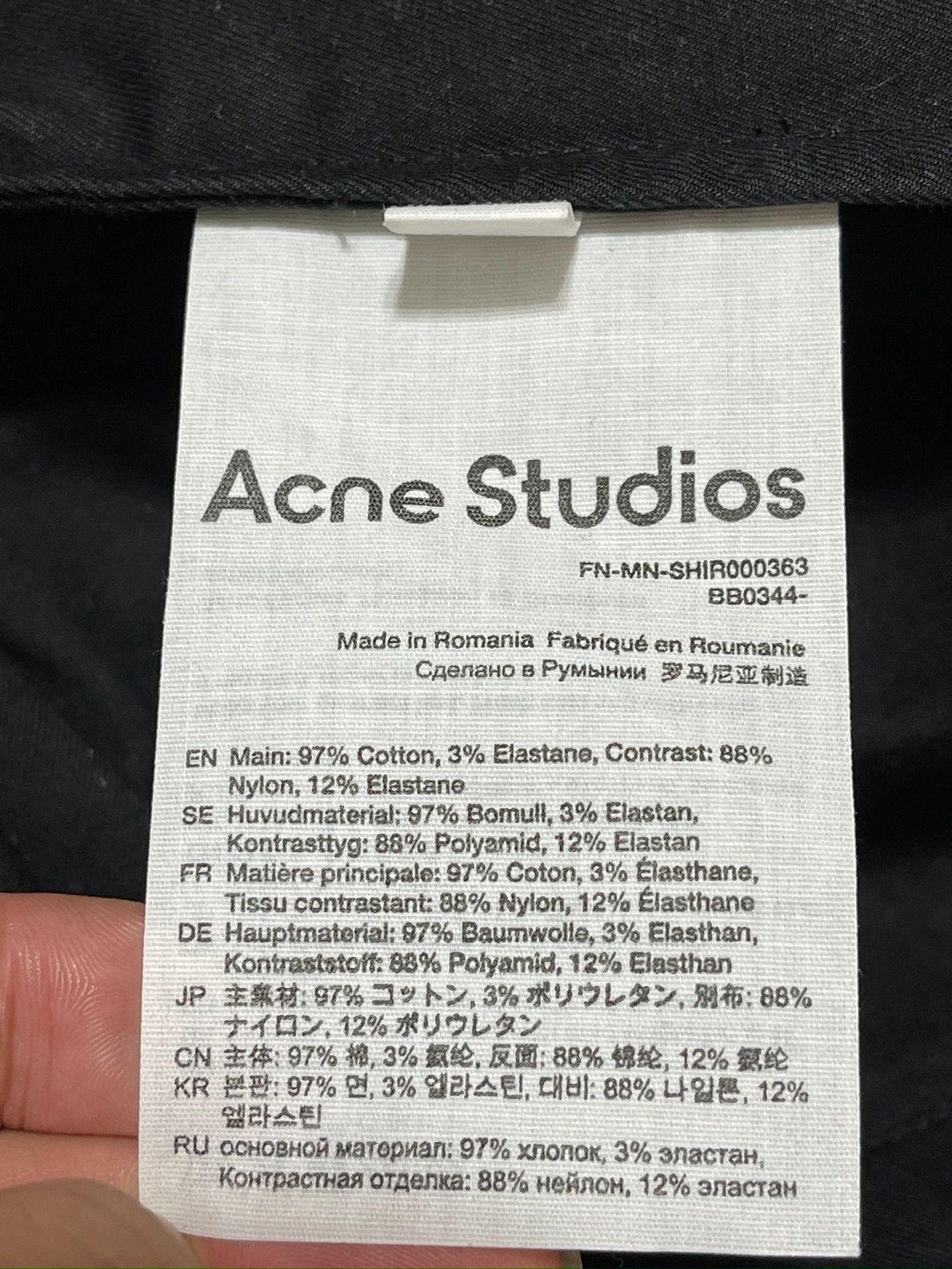 Acne Studios Acne Studios Cuban Collar Black Slim Shirt 44 Size US S / EU 44-46 / 1 - 6 Thumbnail