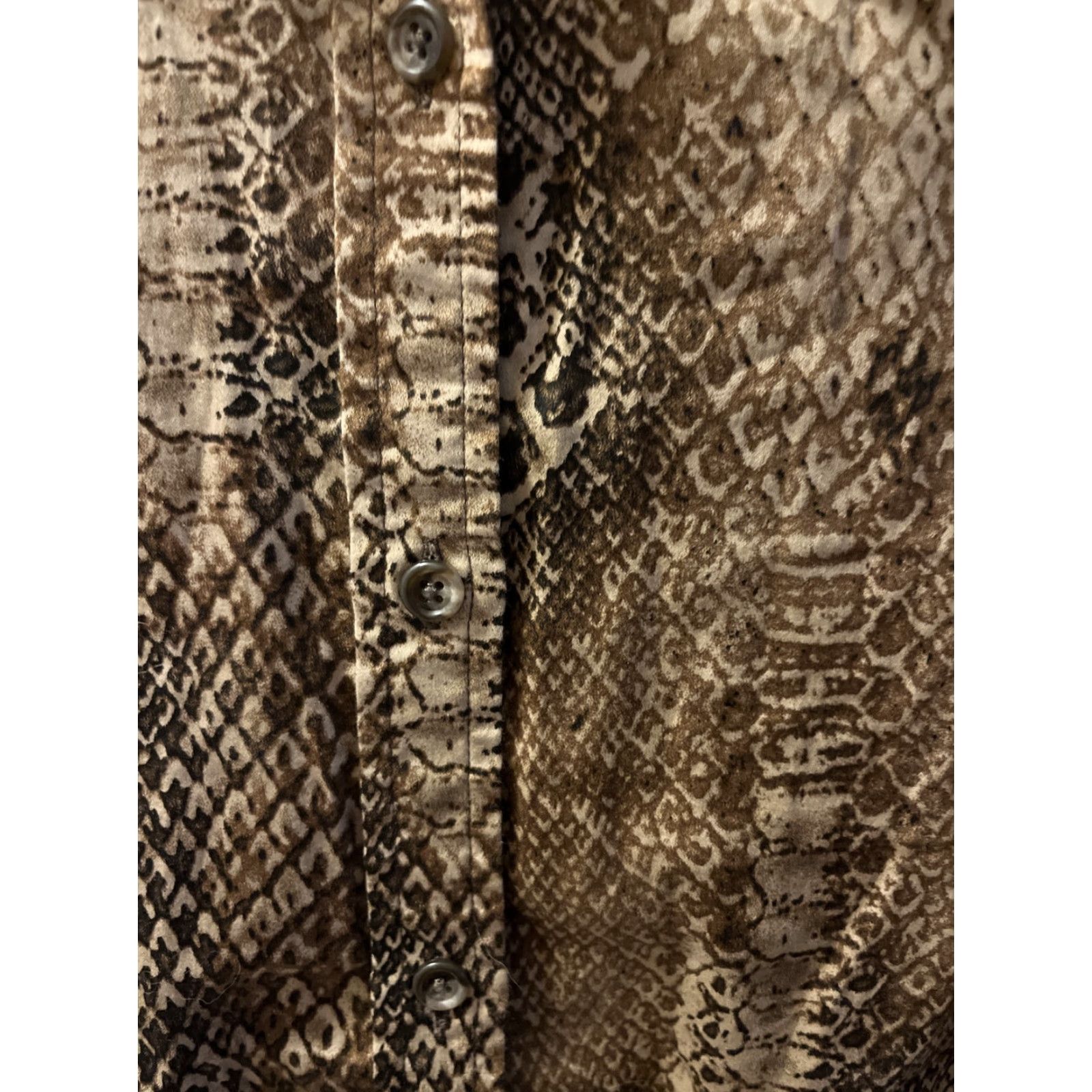 Ralph Lauren Lauren Ralph Lauren Women’s Snake Skin Print Cotton Dress Shirt Petite Button-Up All Seasons Fall Spring Summer Winter Size S / US 4 / IT 40 - 3 Thumbnail