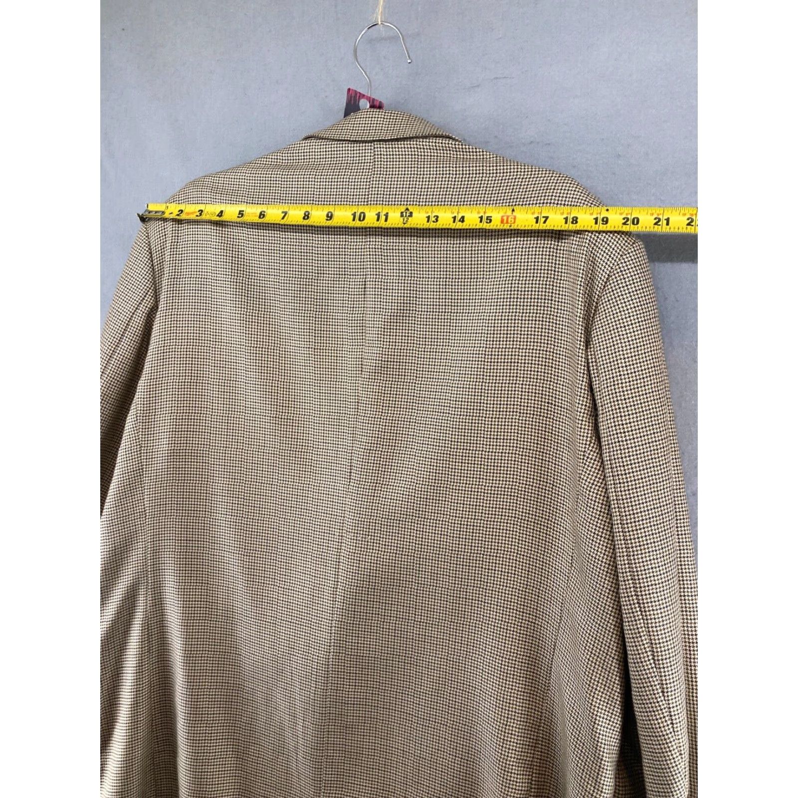 Vintage Roberto Zanieri Jacket Mens 46L Wool Blend Houndstooth Tan Italy Made Size US S / EU 44-46 / 1 - 6 Thumbnail