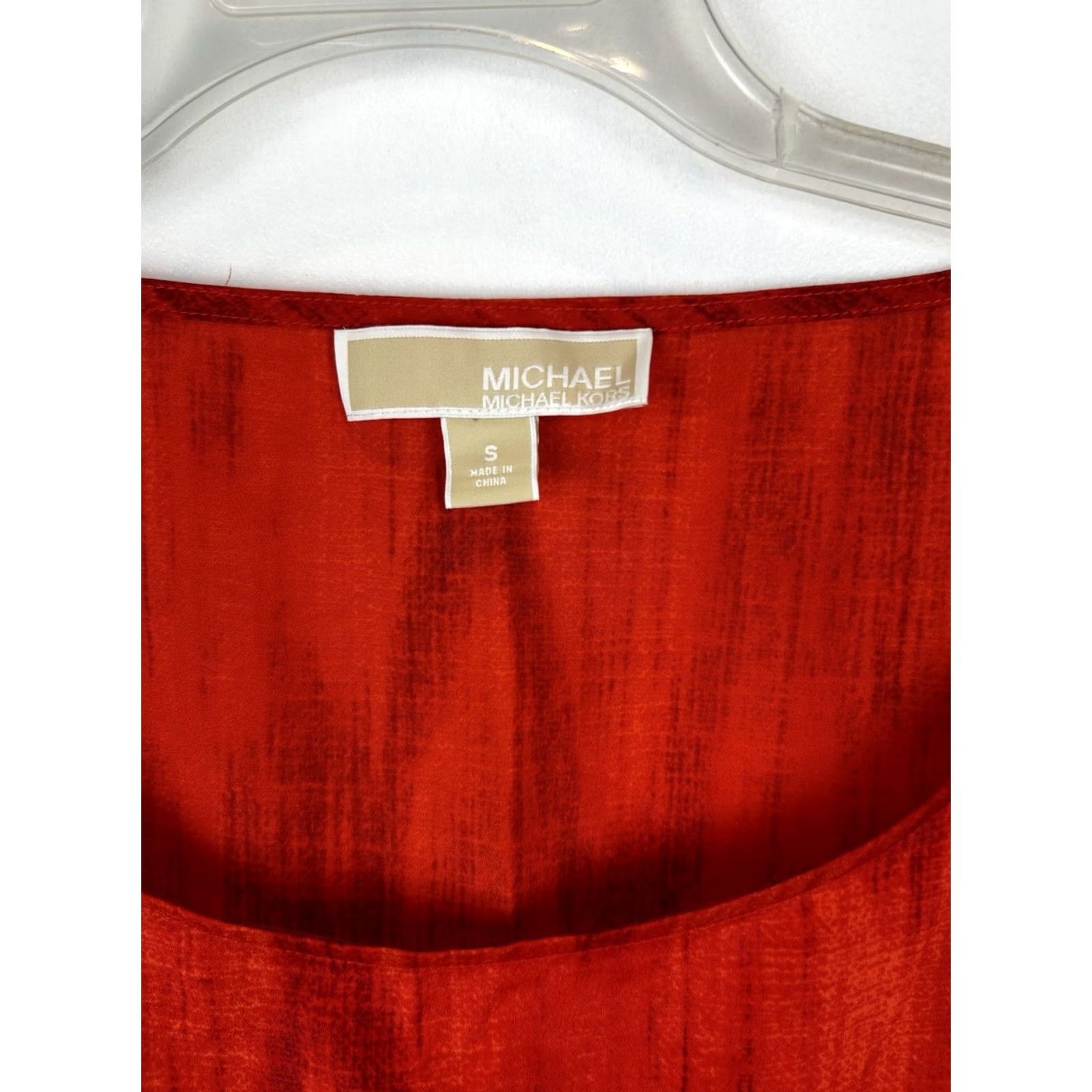 Michael Kors Michael Kors Tie Womens S Red Peplum Top Tunic Roushed Shoulders Office Size S / US 4 / IT 40 - 3 Thumbnail