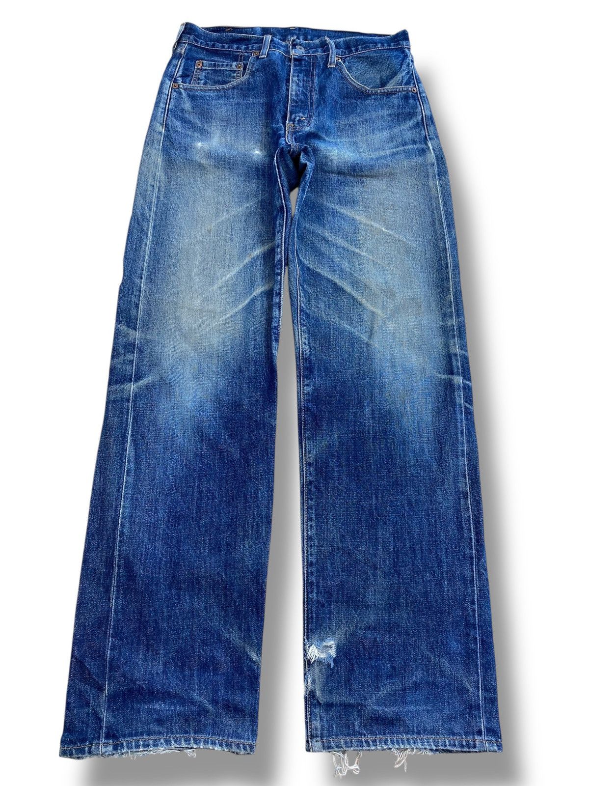 Levi's Levi’s Faded Blue Wash Whiskers Style Loose Jeans Size US 31 - 1 Thumbnail