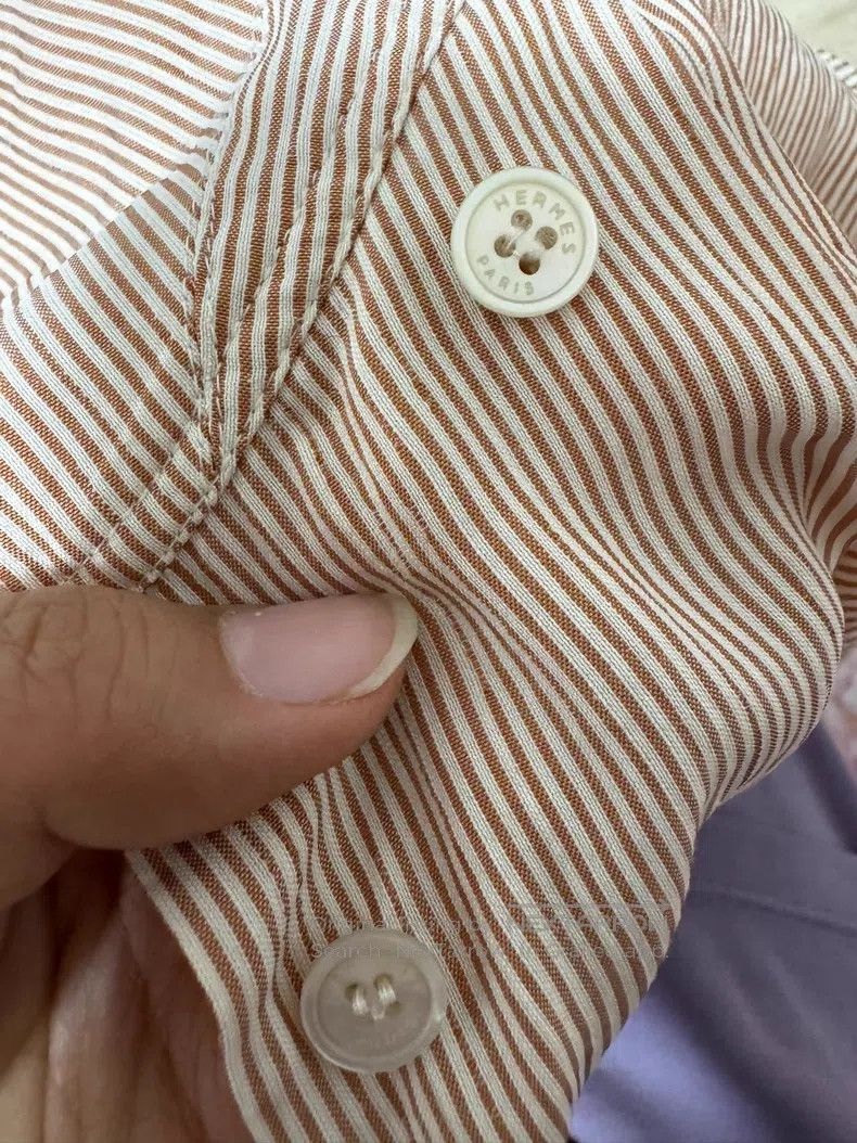 Hermes Hermes Silk shirt with special striped pattern design Size XXS / US 00 / IT 34 - 4 Thumbnail