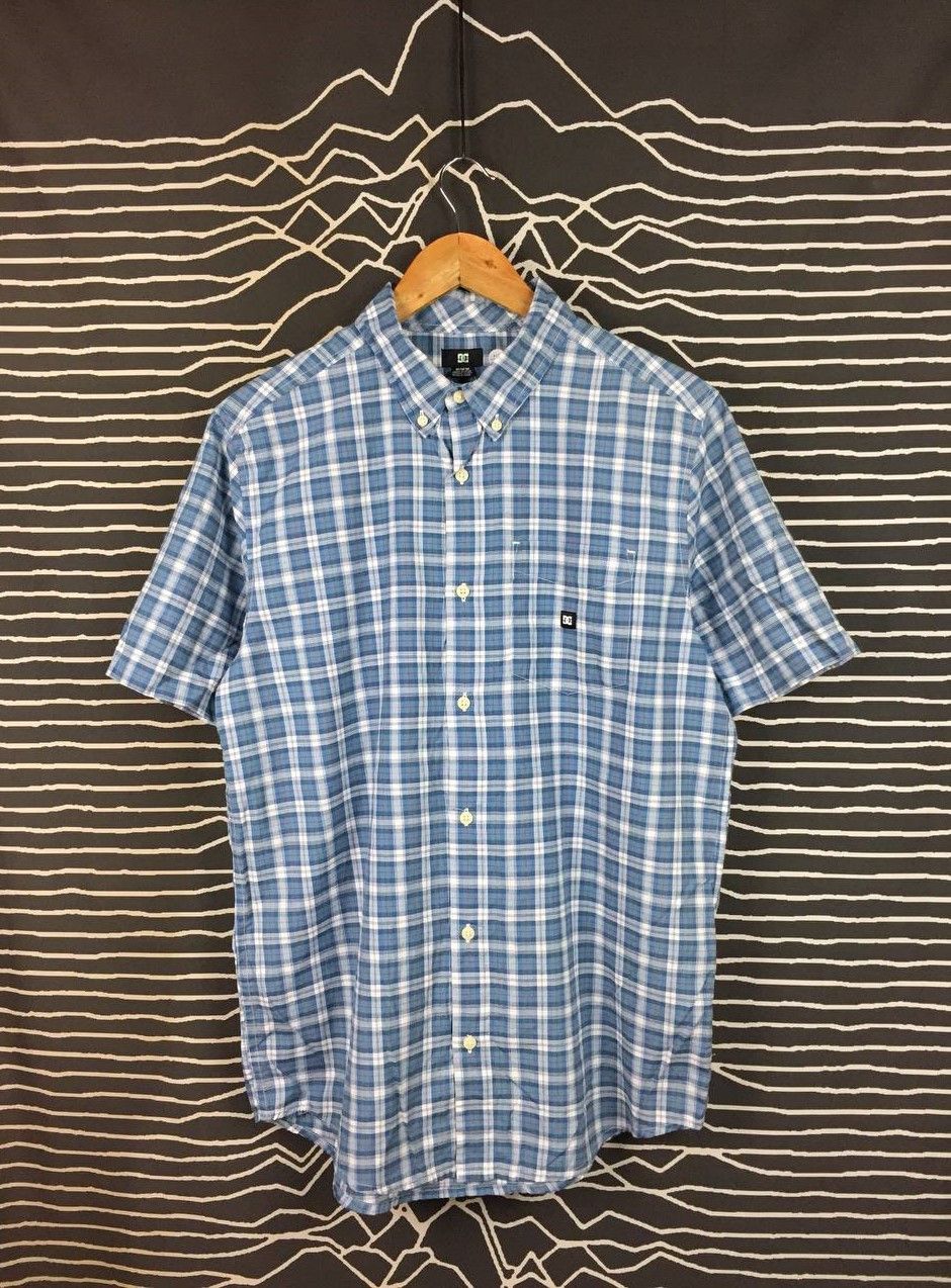 DC DC Shoes Checkered Plaid Button Down Short Sleeve Shirt Size US M / EU 48-50 / 2 - 2 Thumbnail