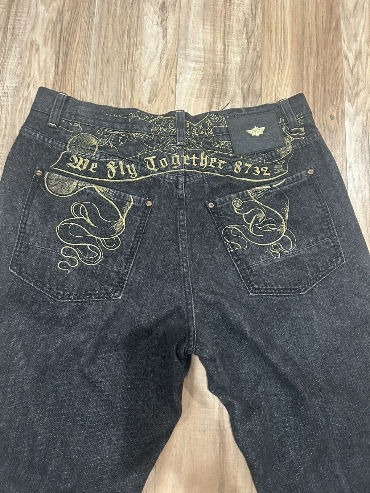 Other Vintage Y2K baggy eight732 denim jeans with embroidery Size US 40 / EU 56 - 2 Thumbnail
