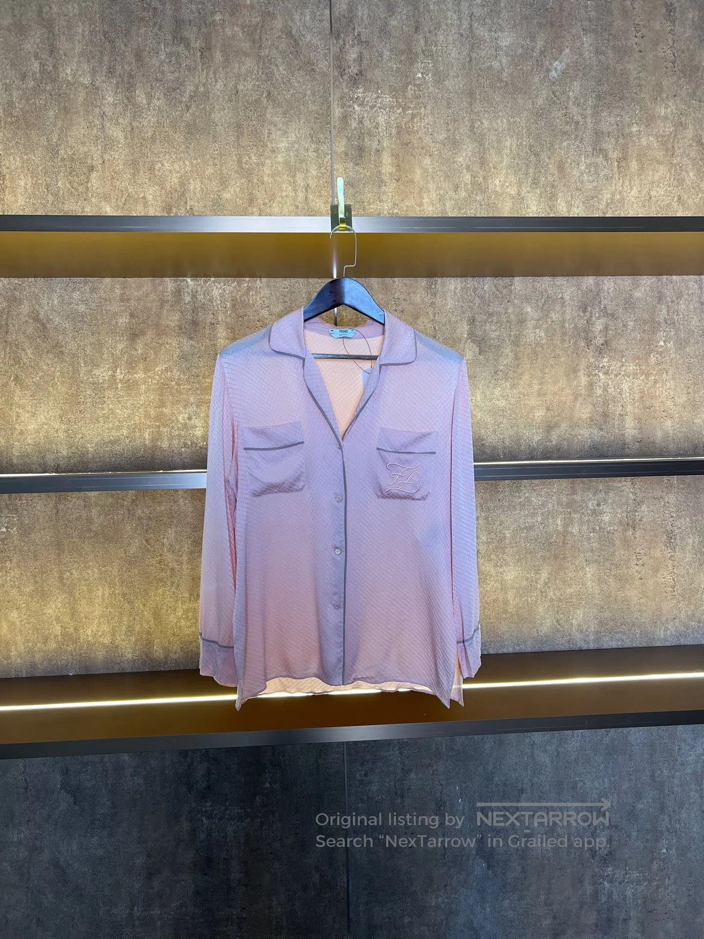 Fendi FENDI Pink Silk Pajama Shirt| Size M / US 6-8 / IT 42-44 - 1 Thumbnail