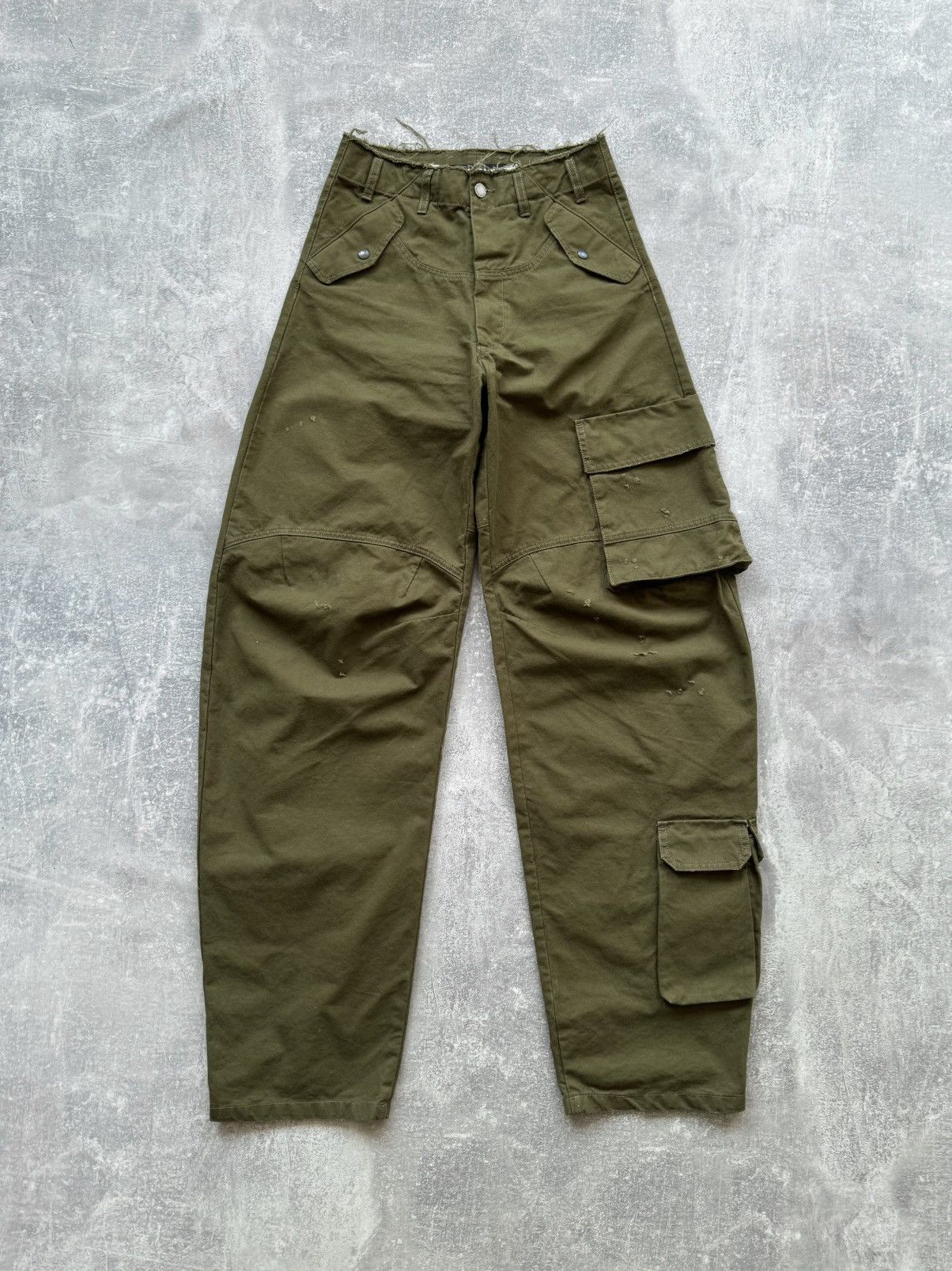 Designer DARKPARK Rosalind Military Green Cargo Pants Size 26" / US 2 / IT 38 - 1 Thumbnail