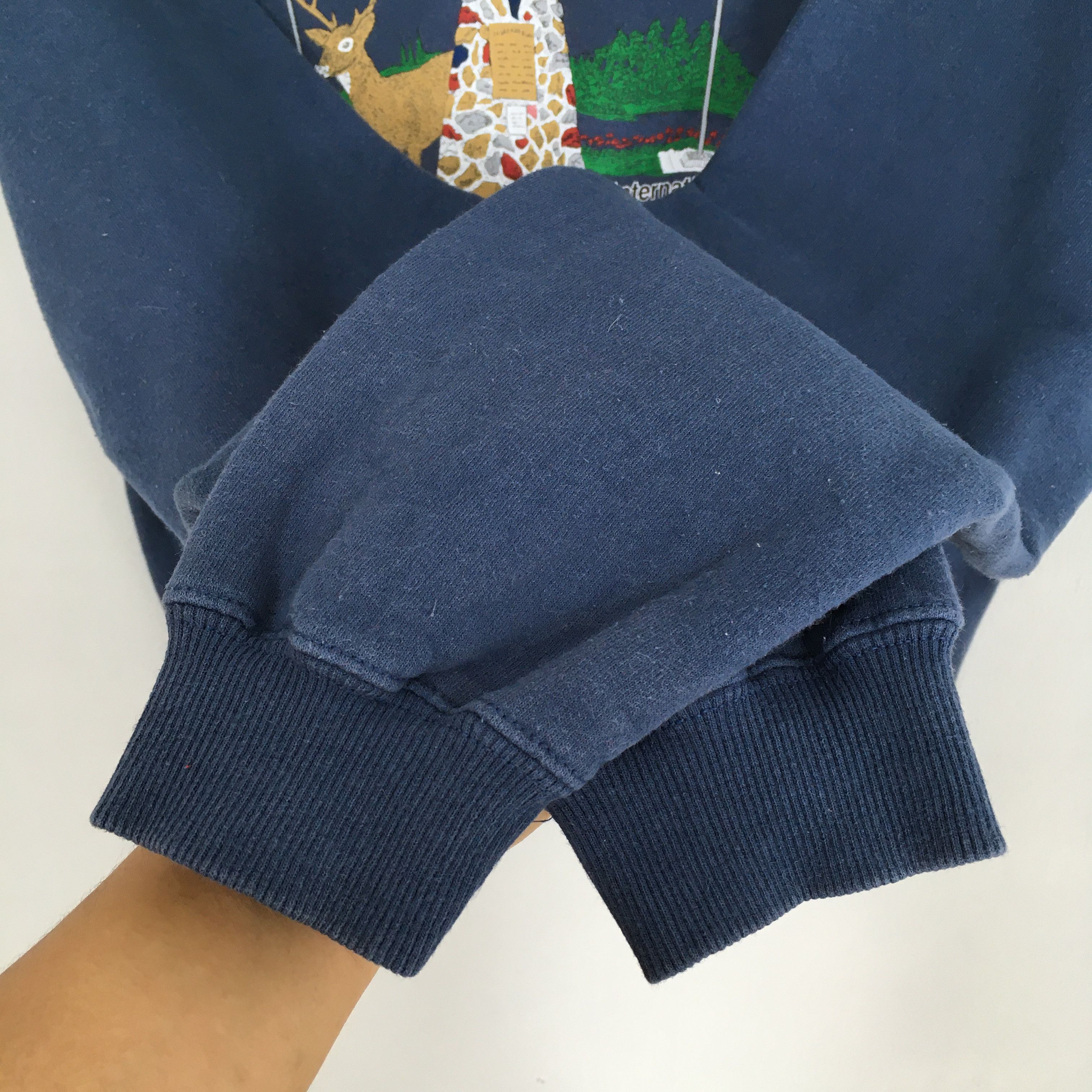 Gildan Vintage 90s Canada Usa Border Blue Sweatshirt Large Size US L / EU 52-54 / 3 - 7 Thumbnail