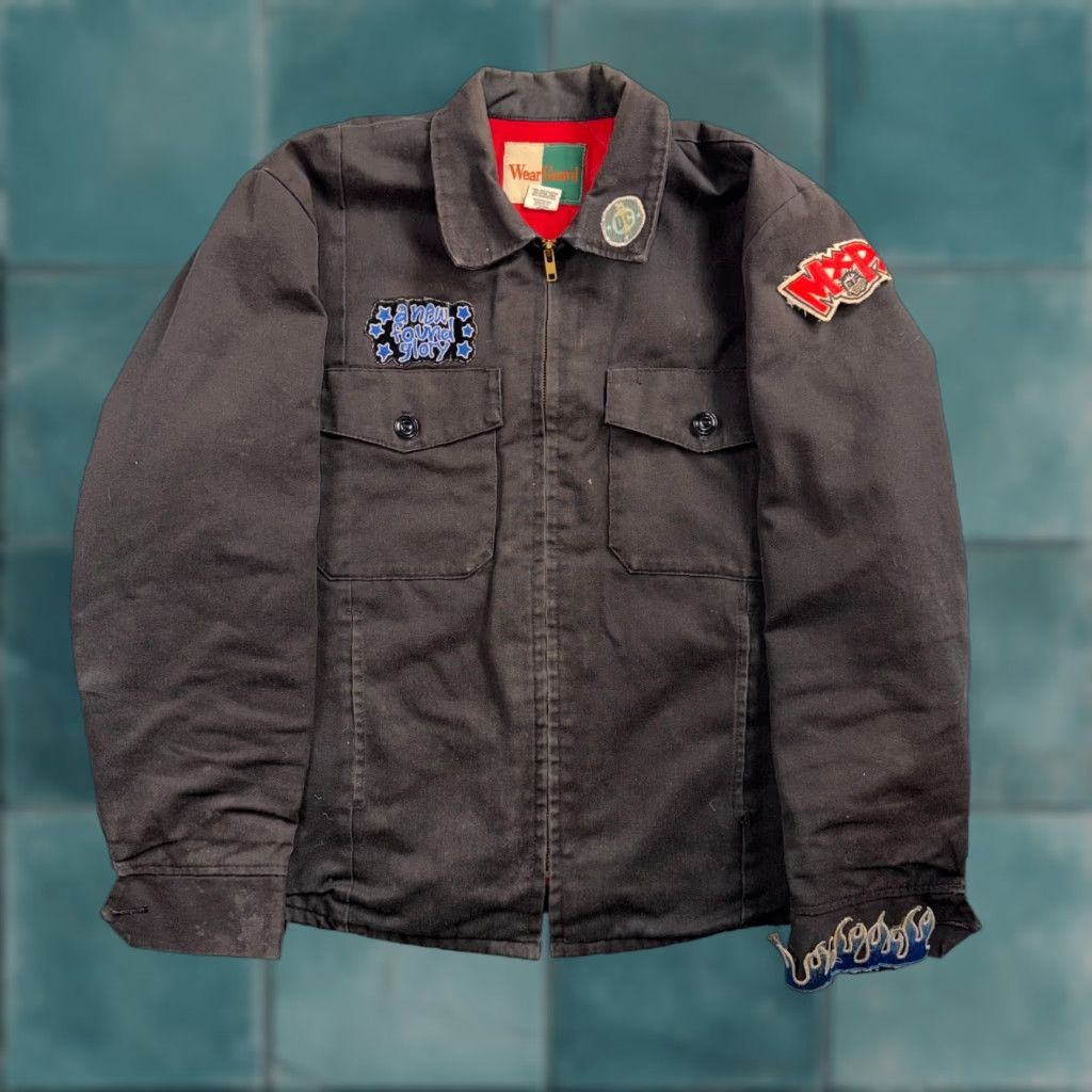 Vintage VTG WearGuard Mechanic Work Jacket Bomber Jacket Jacket Men M Brown Embroidered Patches Y2K Vibe Vintage Patchwork Cars Grunge 90s Fall Spring Winter Size US M / EU 48-50 / 2 - 1 Thumbnail